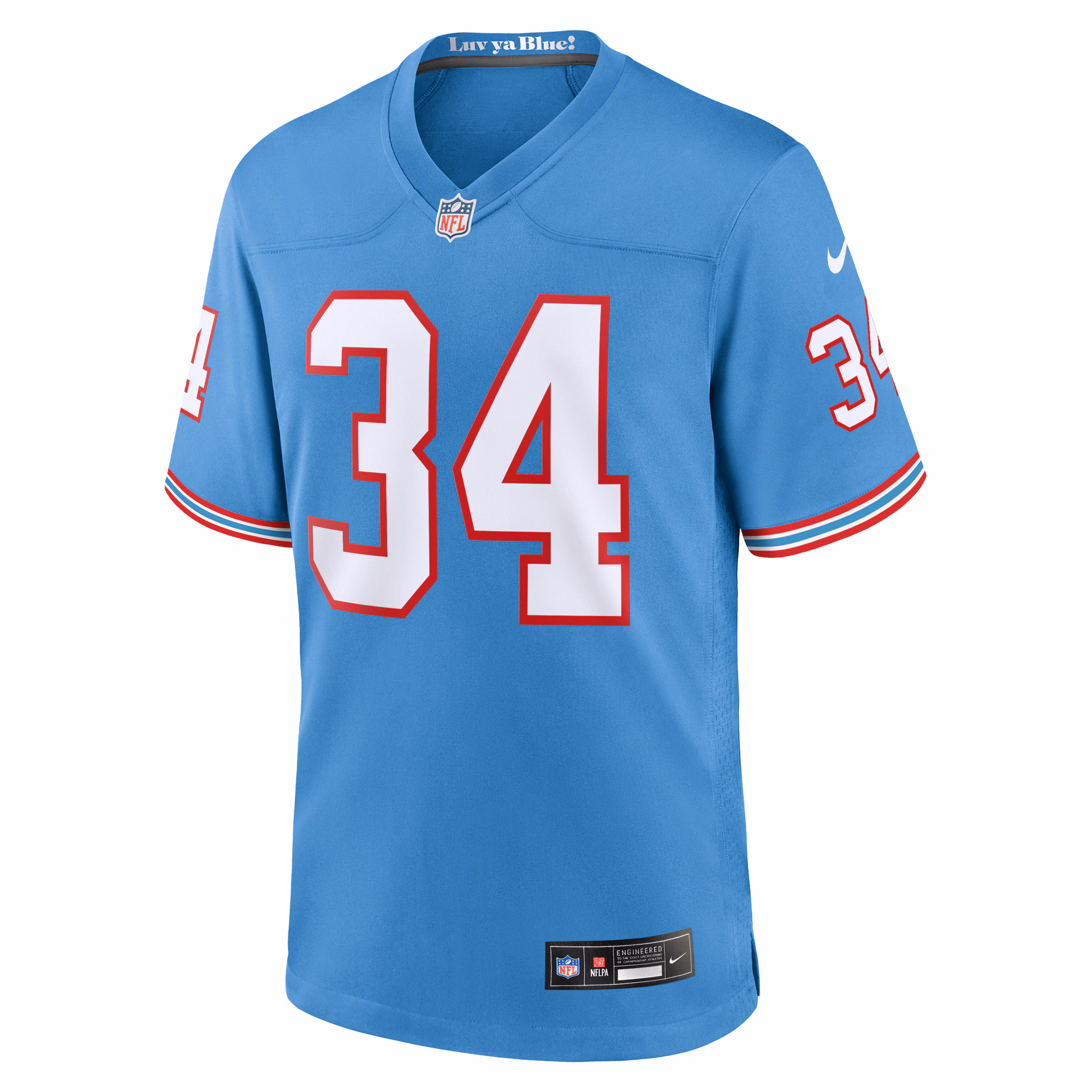 Men's Tennessee Titans Earl Campbell  Light Blue Retired Player Alternate Game Jersey