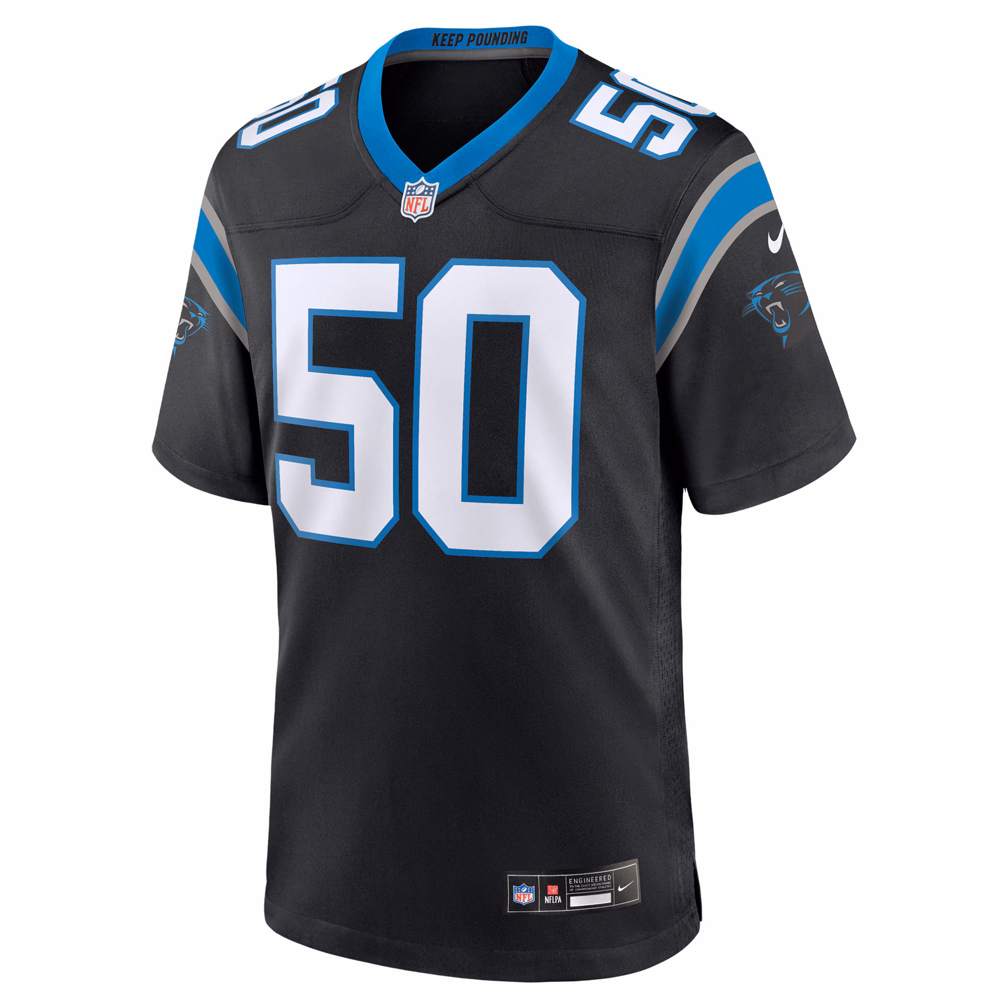 Men's Carolina Panthers Robert Hunt  Black Game Jersey