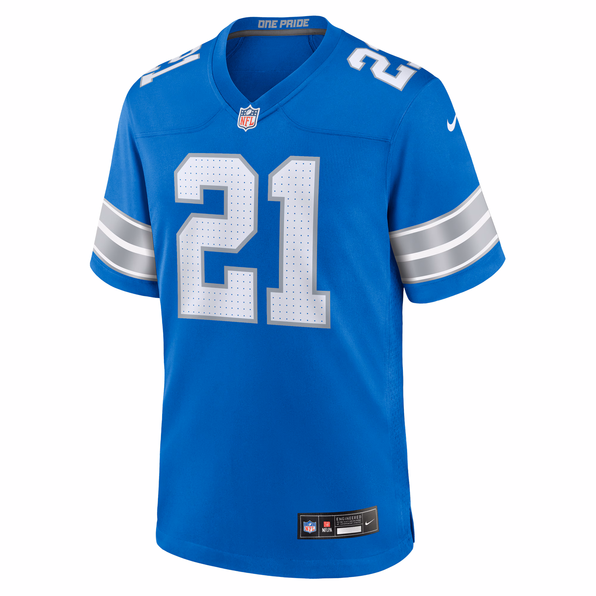 Men's Detroit Lions Amik Robertson  Blue Game Jersey