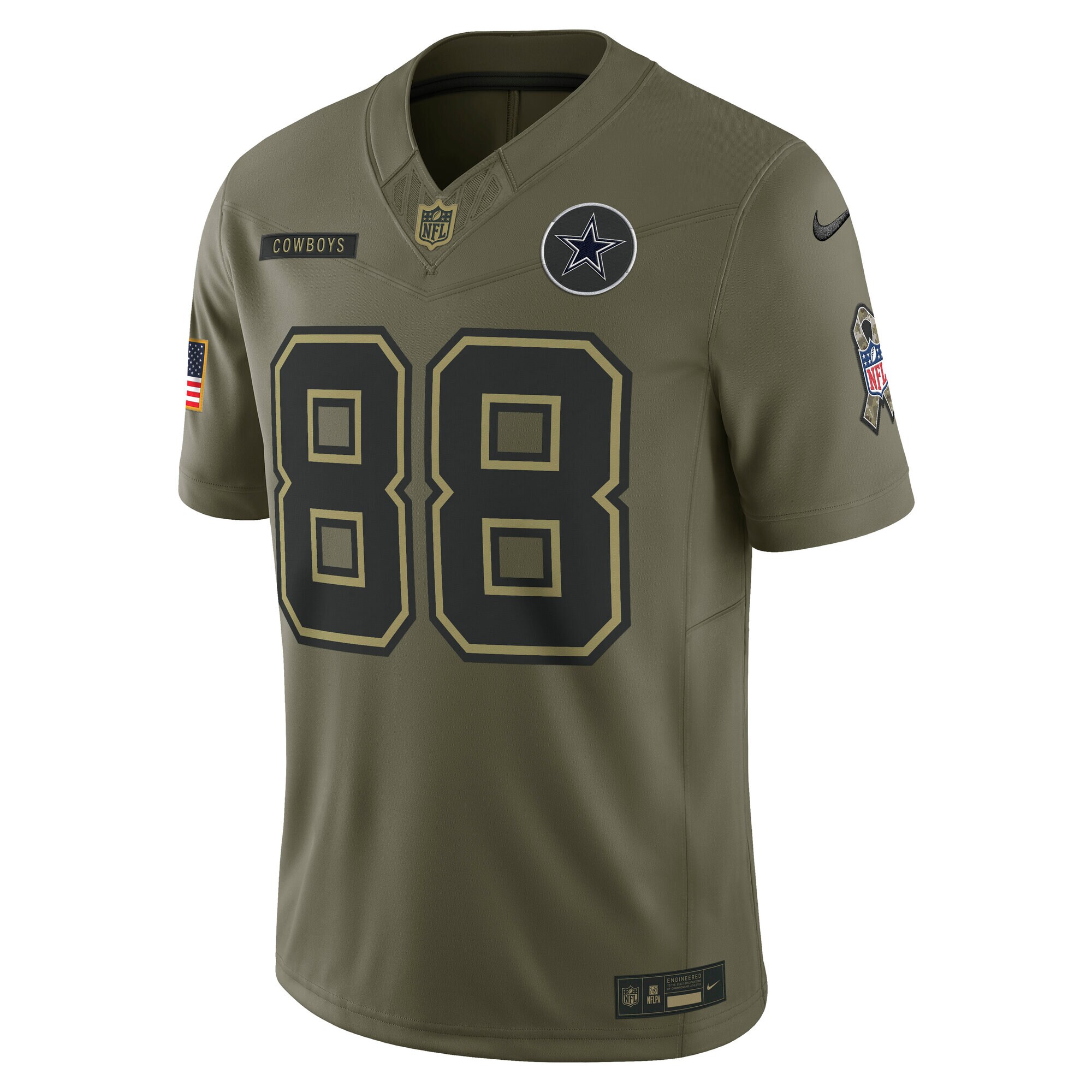 Men's Dallas Cowboys CeeDee Lamb  Olive 2025 Salute to Service Limited Jersey