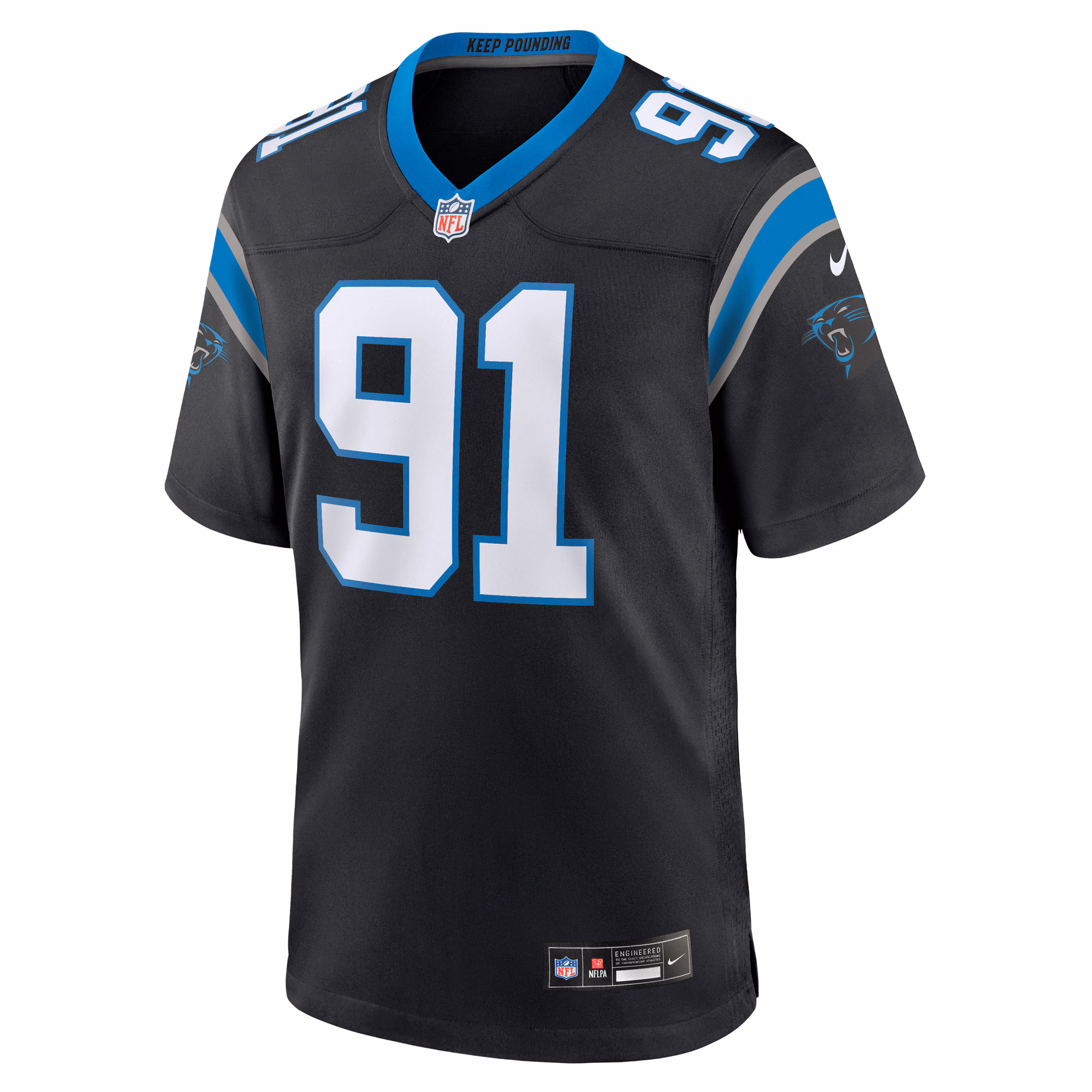 Men's Carolina Panthers Patrick Jones II  Black Team Game Jersey