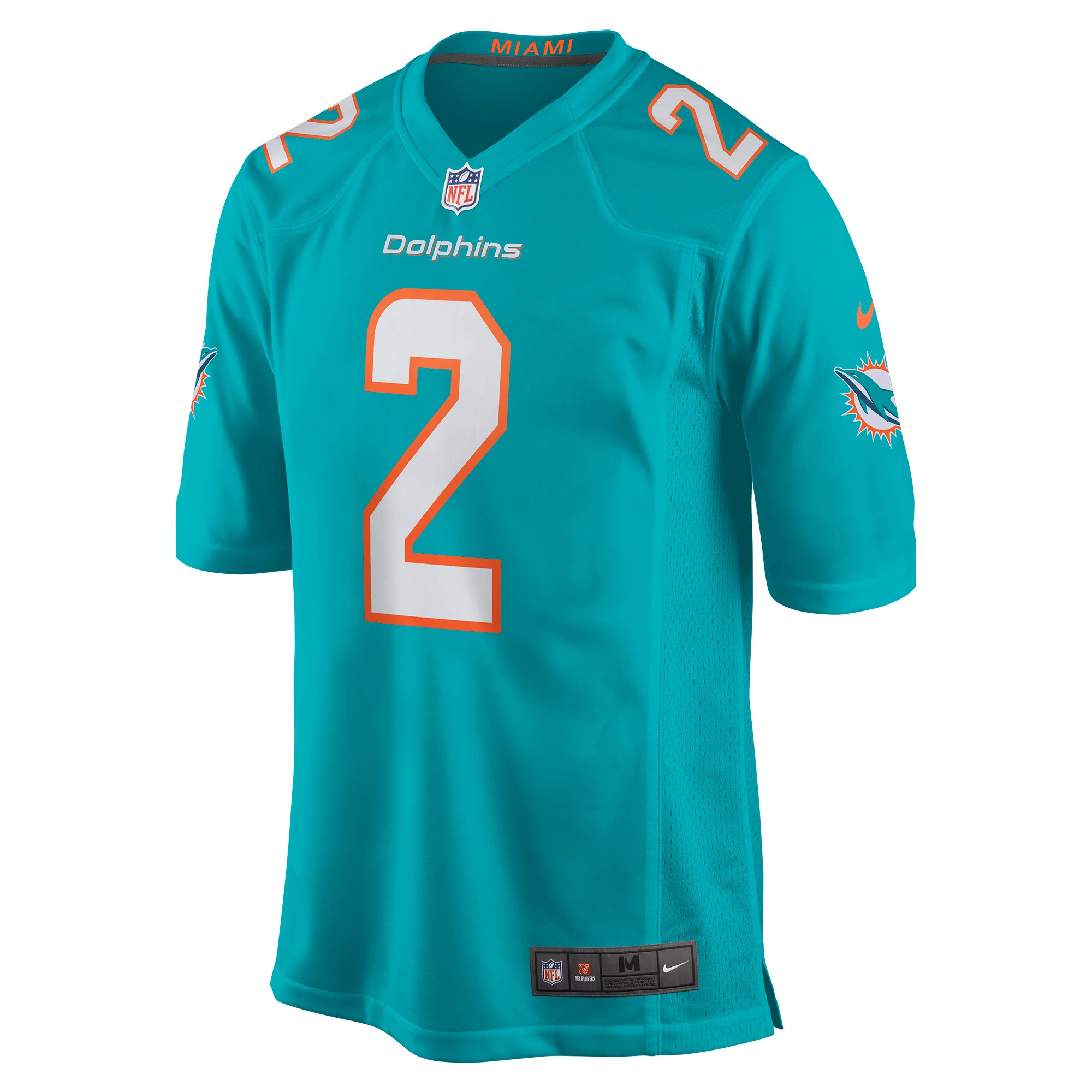 Men's Miami Dolphins Bradley Chubb  Aqua Game Player Jersey