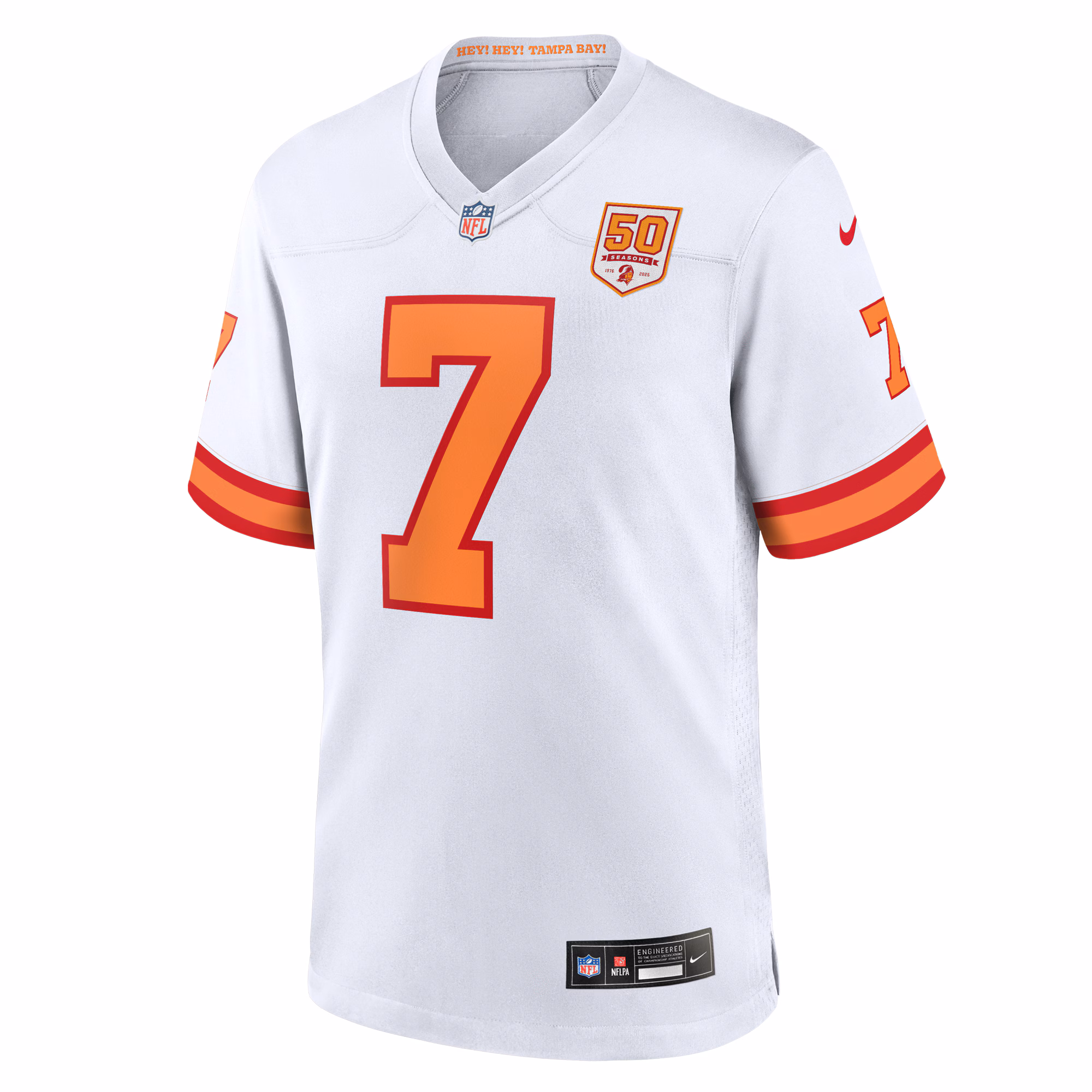 Men's '76 Tampa Bay Buccaneers Bucky Irving  White 50th Season Game Jersey