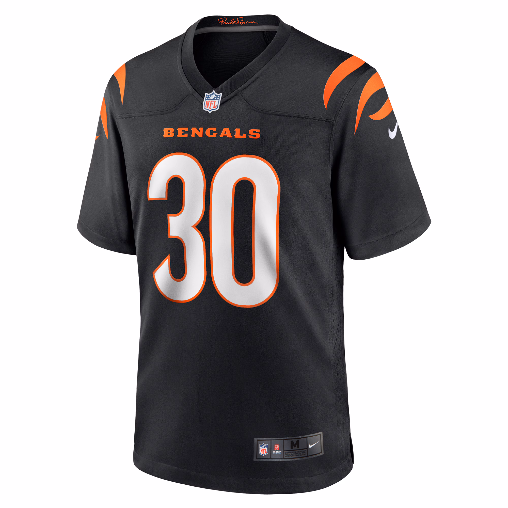 Men's Cincinnati Bengals Chase Brown  Black Team Game Jersey