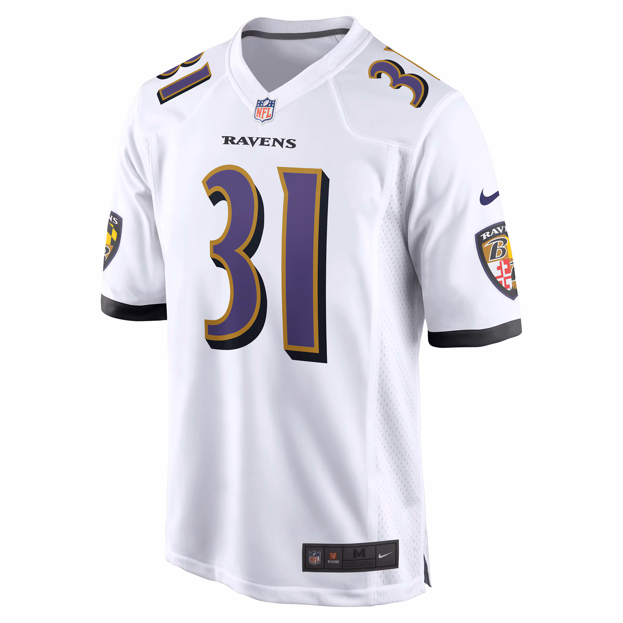 Men's Baltimore Ravens Jamal Lewis  White Retired Player Game Jersey