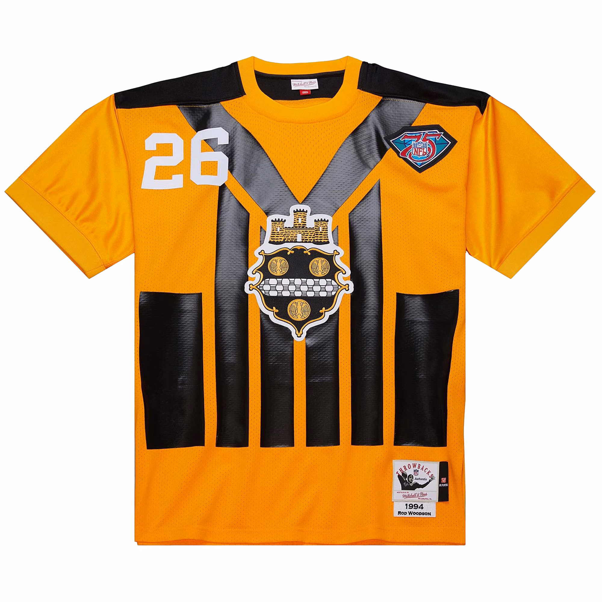 Men's Pittsburgh Steelers 1994 Rod Woodson Mitchell & Ness Gold Authentic Throwback Retired Player Jersey