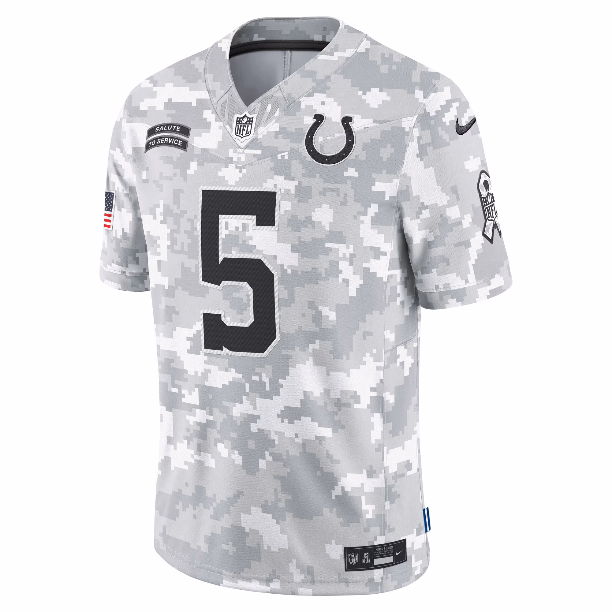 Men's Indianapolis Colts Anthony Richardson  Arctic Camo 2024 Salute to Service Limited Jersey