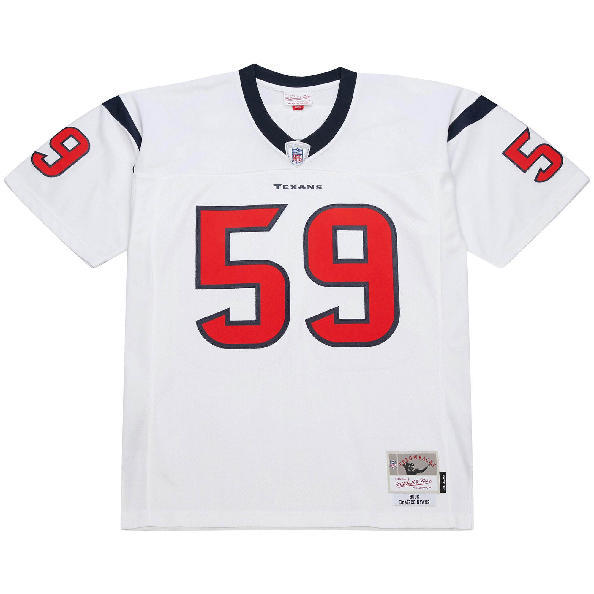 Men's Houston Texans DeMeco Ryans Mitchell & Ness White 2006 Legacy Replica Jersey