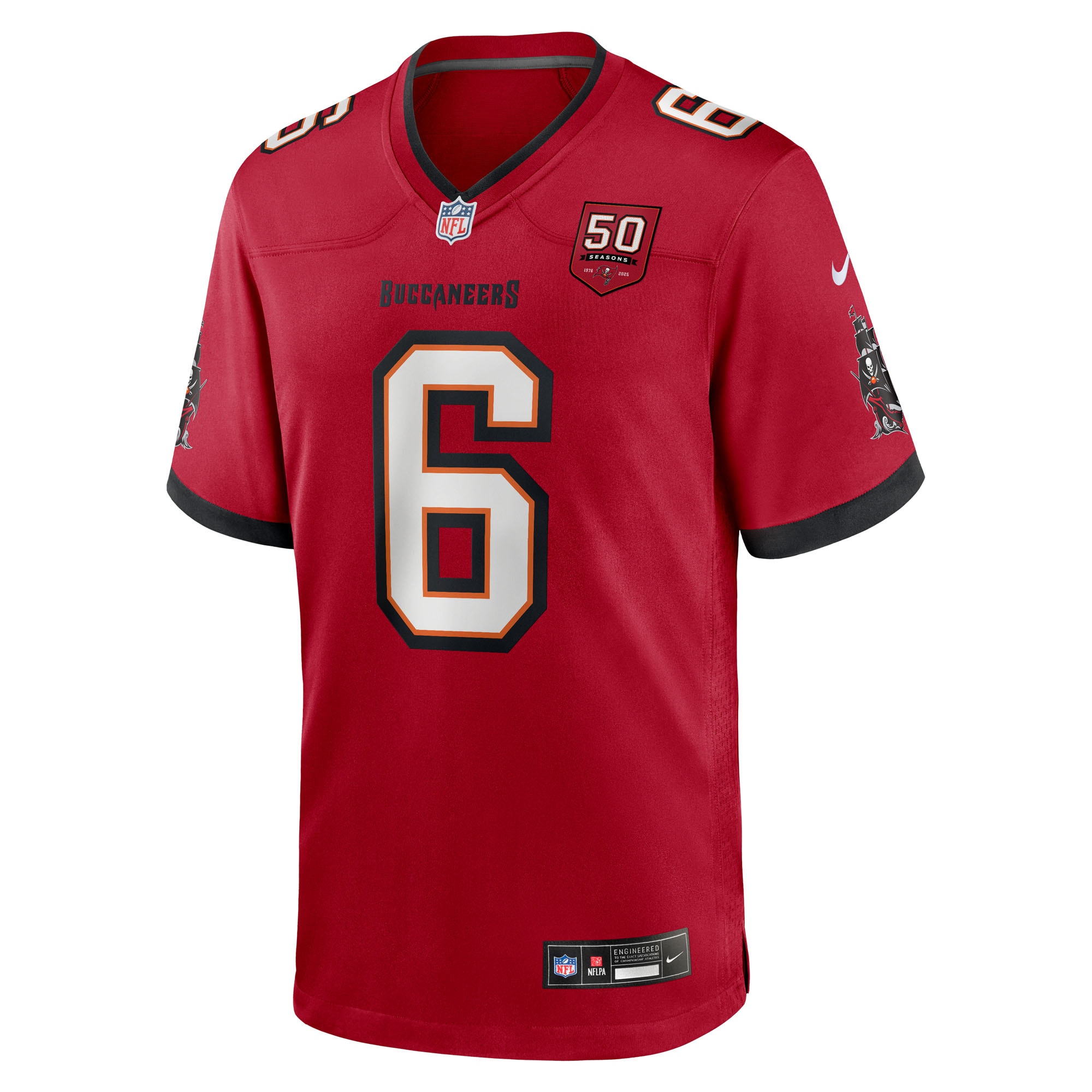 Men's Tampa Bay Buccaneers Baker Mayfield  Red 50th Season Team Game Jersey