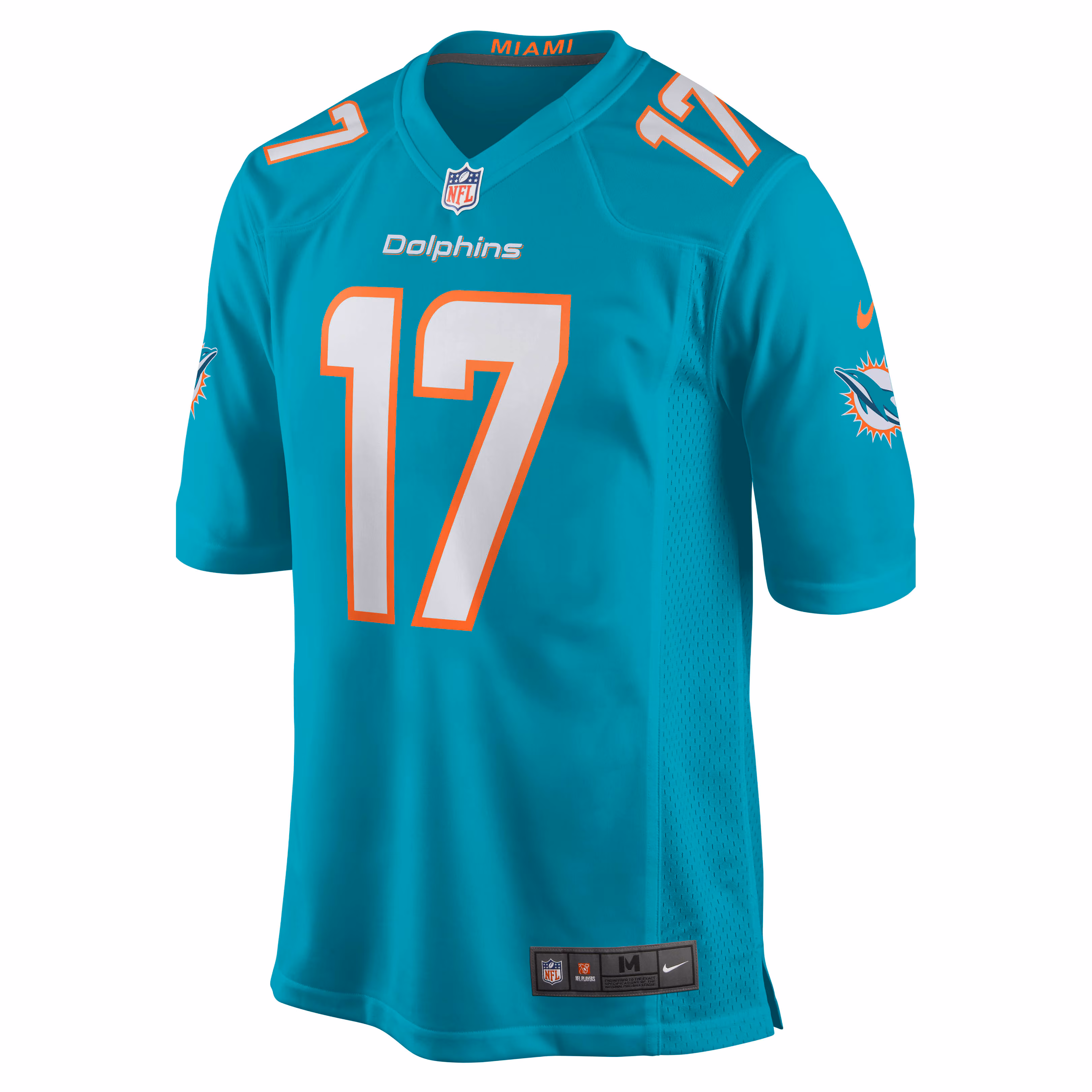 Men's Miami Dolphins Jaylen Waddle  Aqua Game Player Jersey