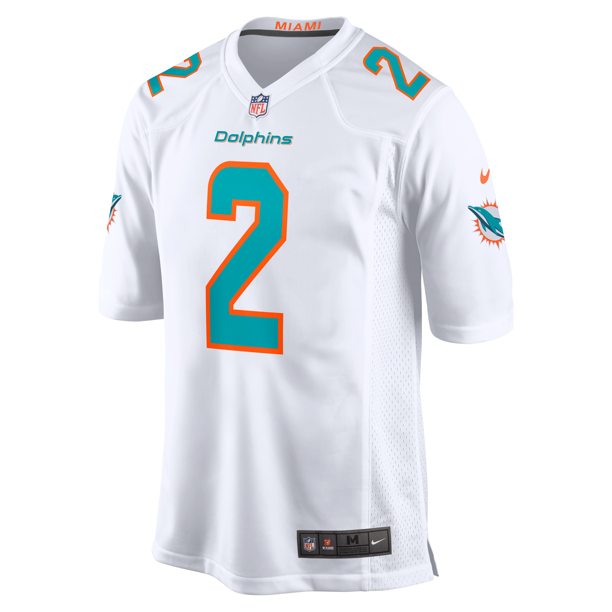 Men's Miami Dolphins Bradley Chubb  White Game Player Jersey