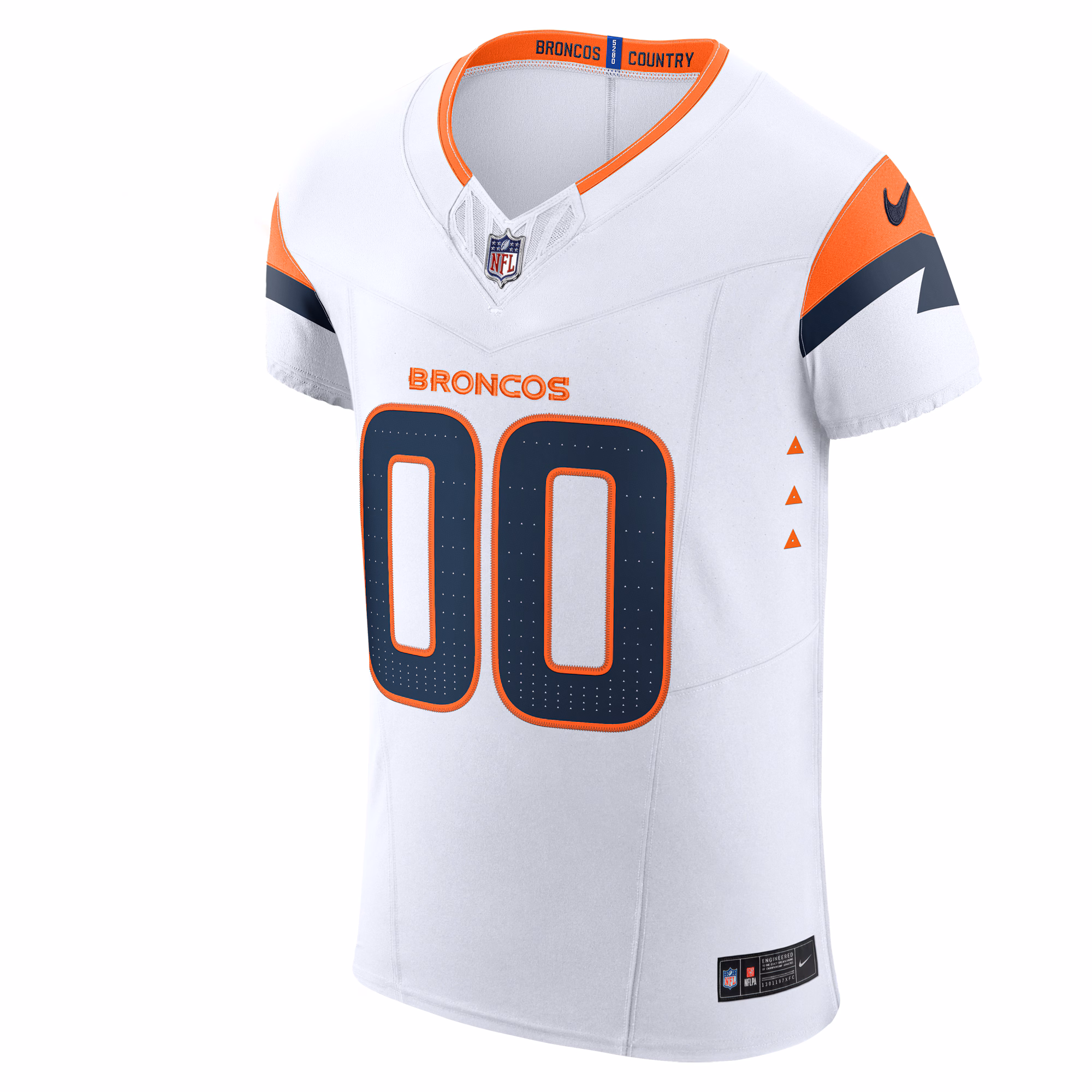 Men's Denver Broncos  White Vapor F.U.S.E. Elite Custom Jersey