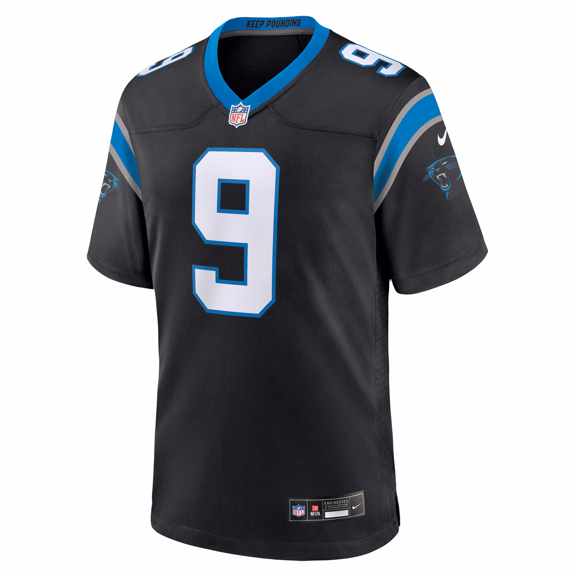 Men's Carolina Panthers Bryce Young  Black Team Game Jersey