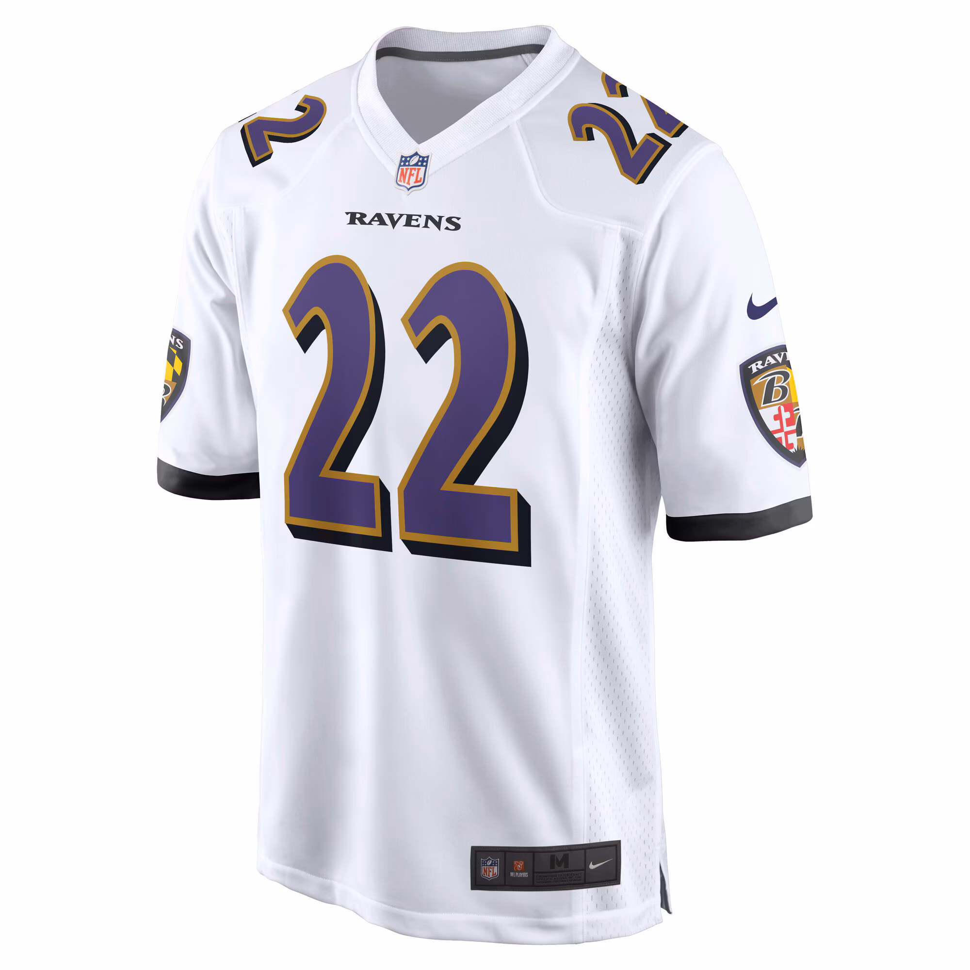 Men's Baltimore Ravens Derrick Henry  White White Game Jersey