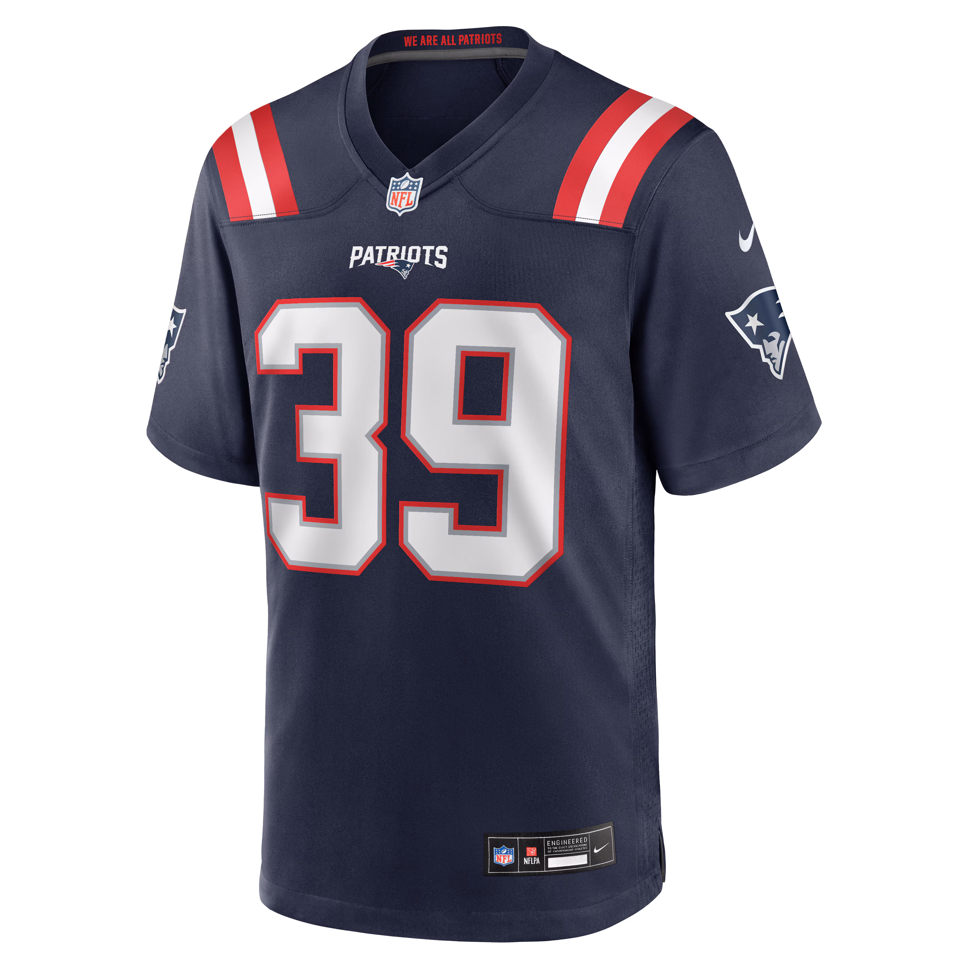 Men's New England Patriots Tyron Herring  Navy Team Game Jersey