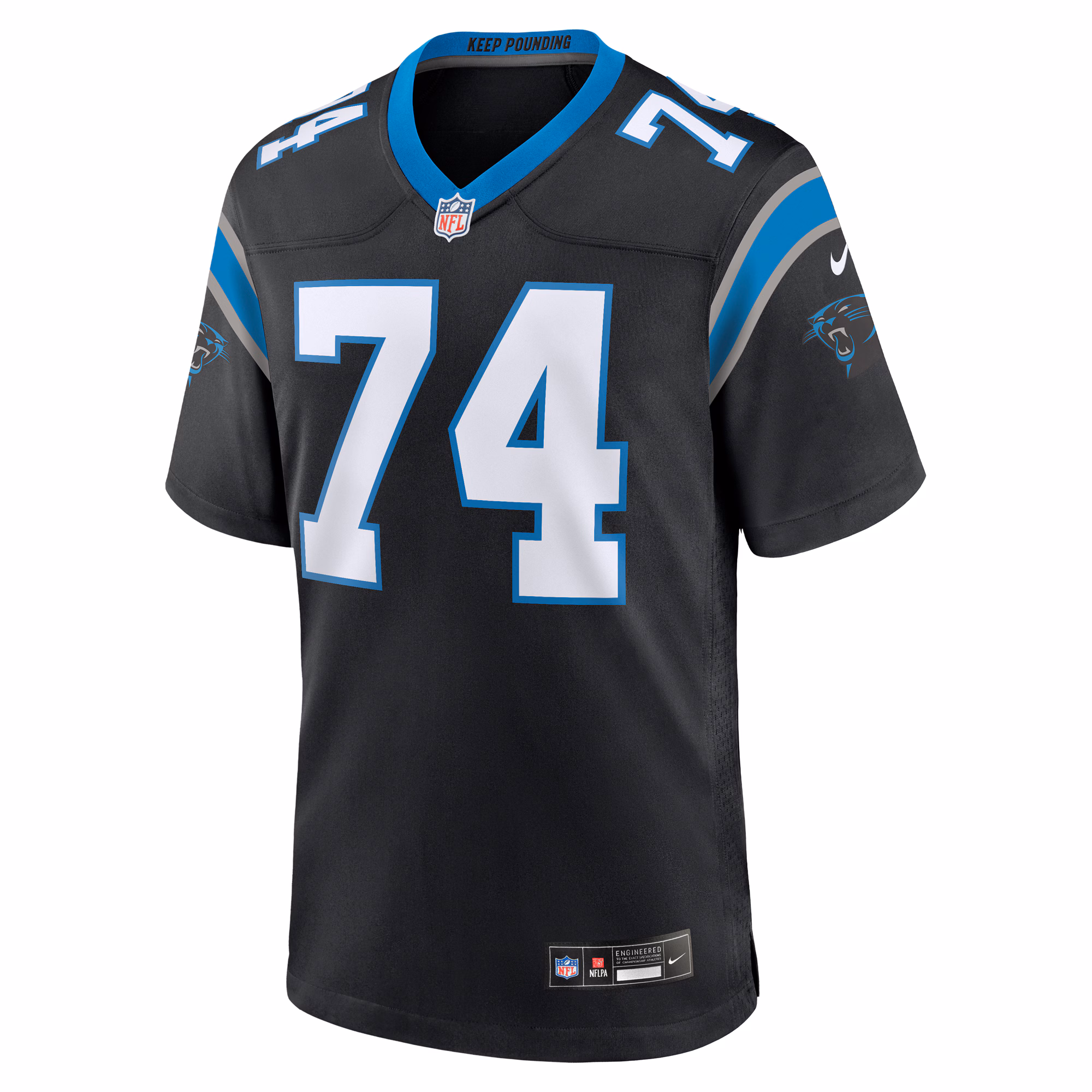 Men's Carolina Panthers Jake Curhan  Black Team Game Jersey