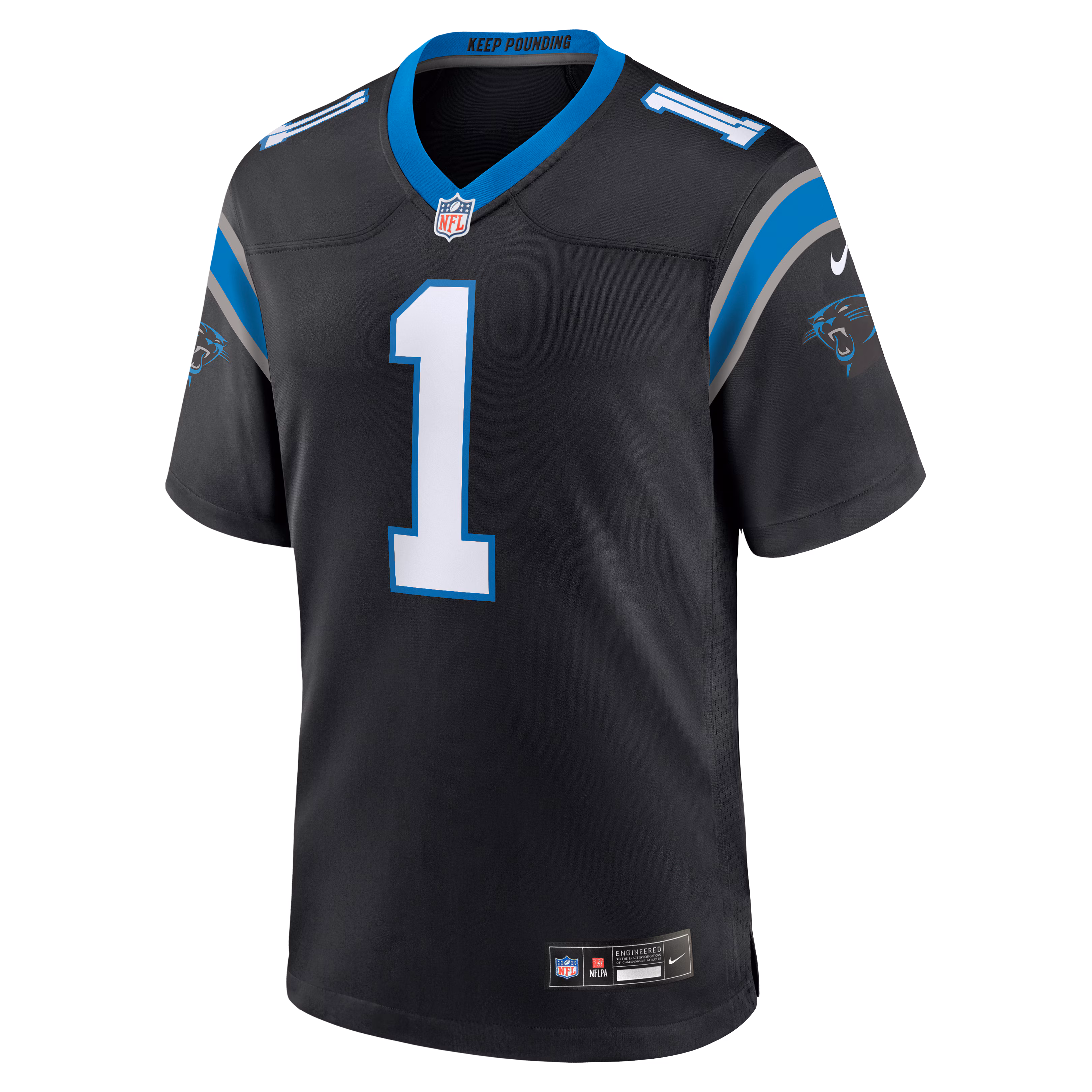 Men's Carolina Panthers Cam Newton  Black Team Retired Game Jersey