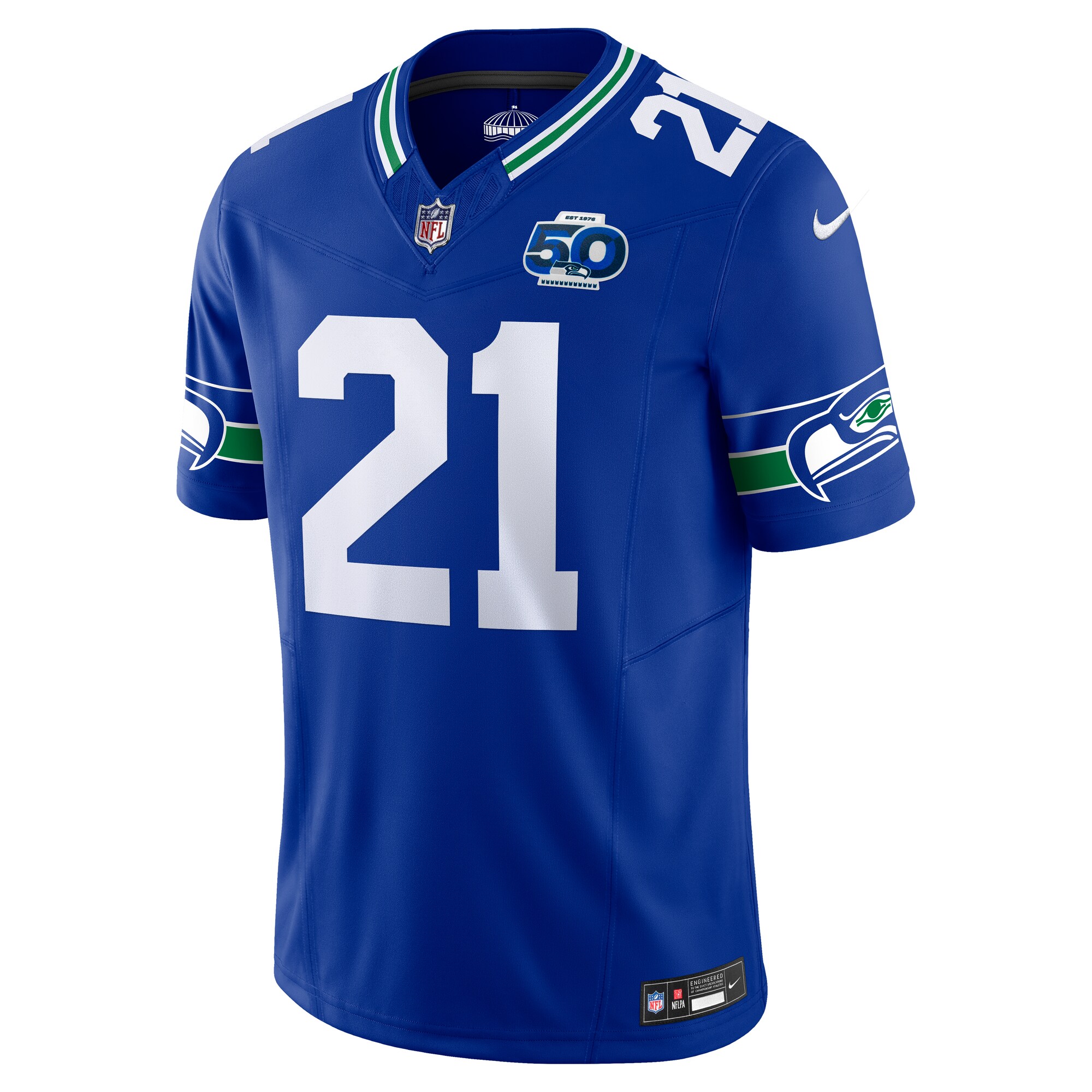 Men's Seattle Seahawks Devon Witherspoon  Royal 50th Season Vapor F.U.S.E. Limited Jersey