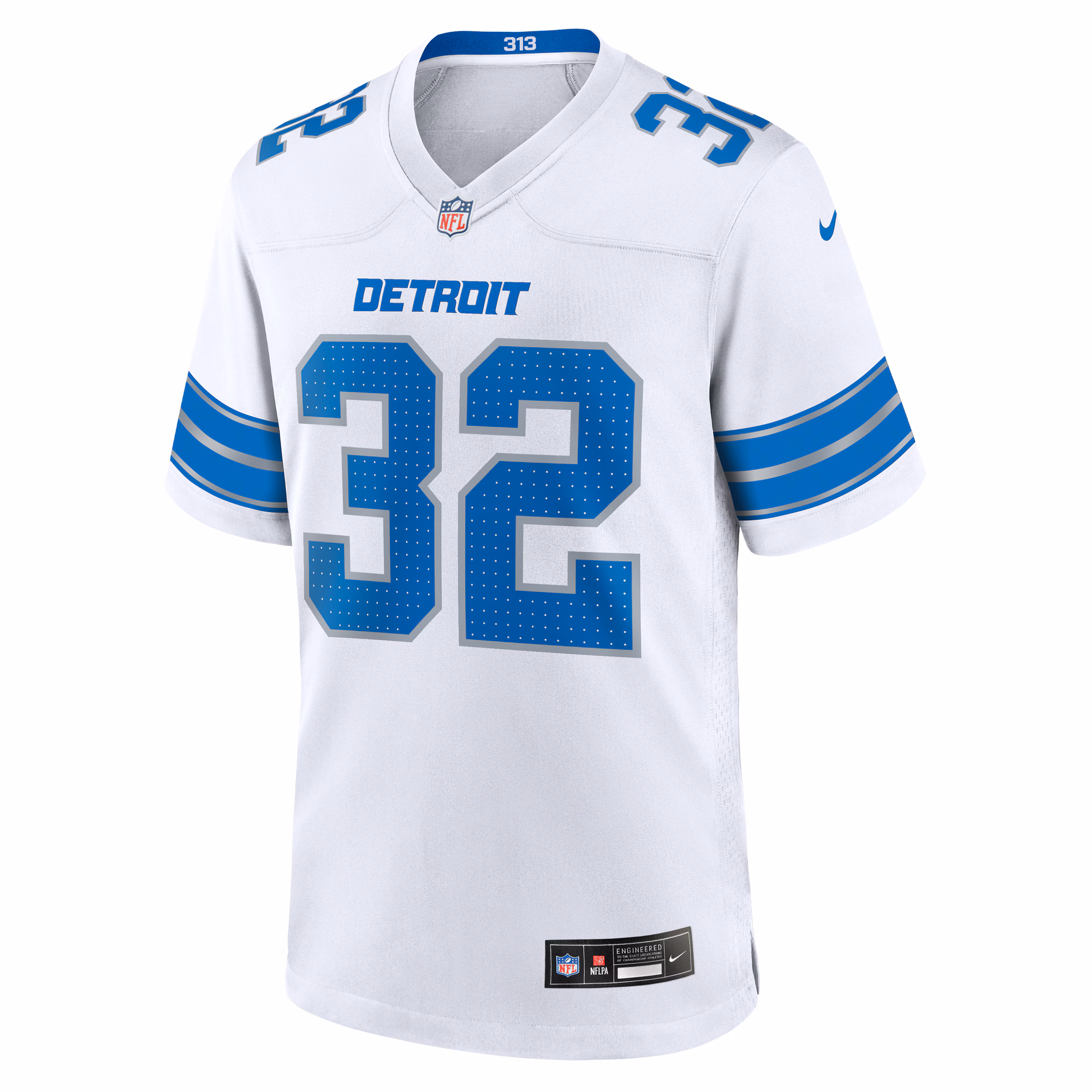 Men's Detroit Lions Brian Branch  White White Game Jersey