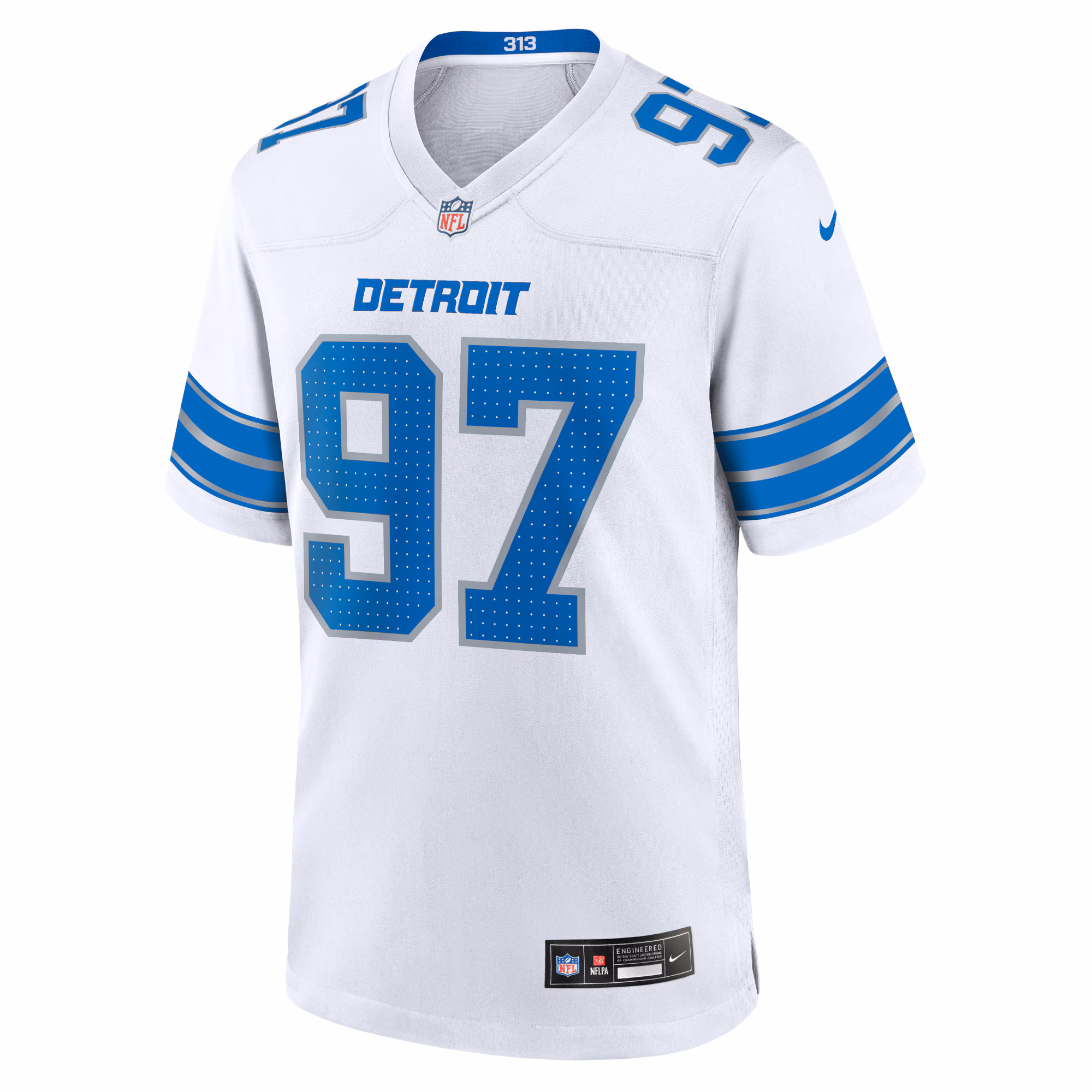 Men's Detroit Lions Aidan Hutchinson  White Game Jersey
