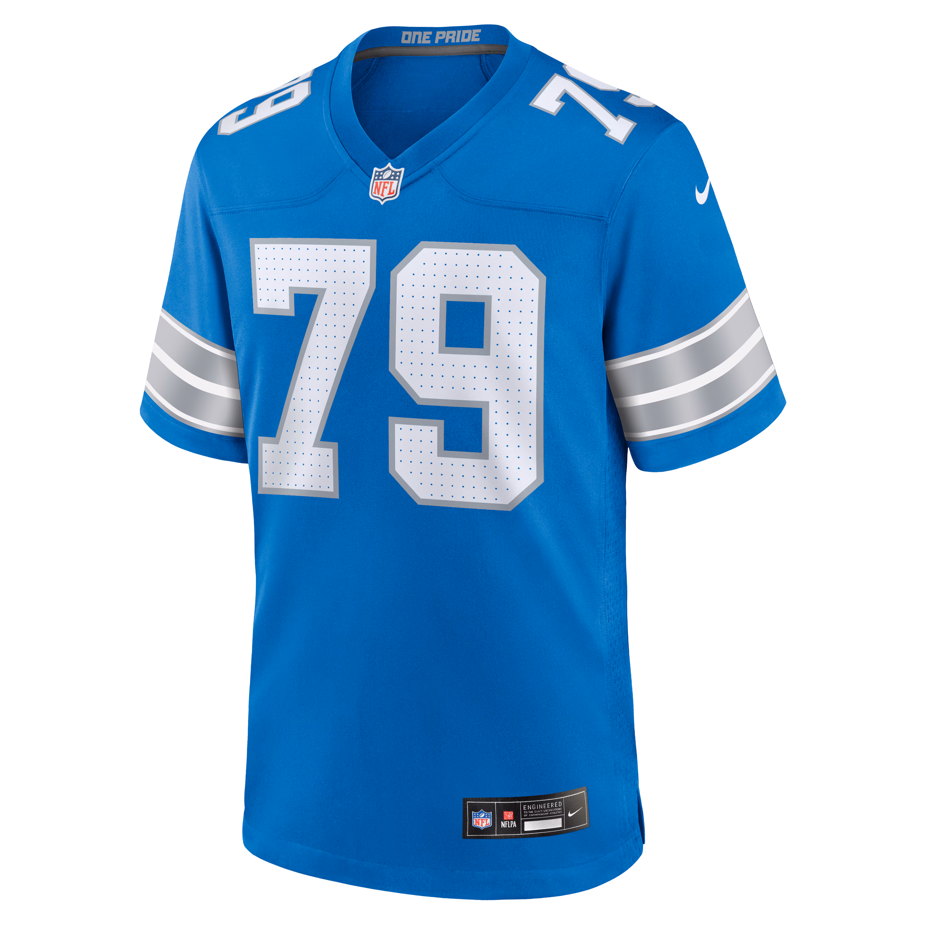 Men's Detroit Lions Quinton Jefferson  Blue Team Game Jersey