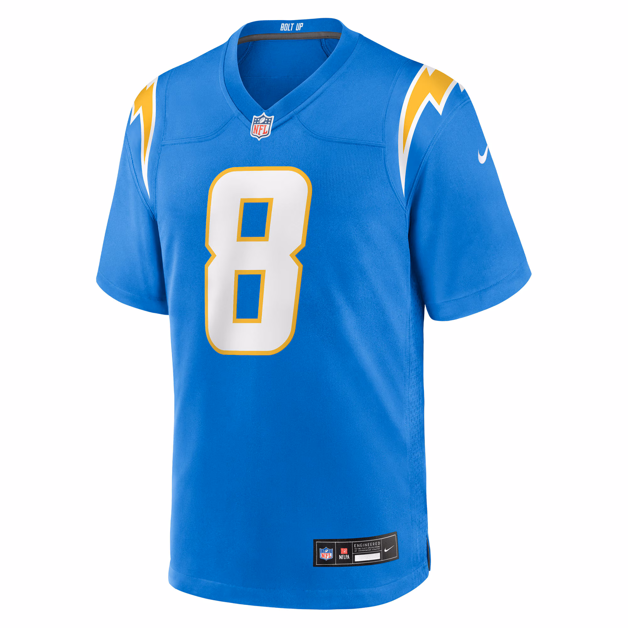 Men's Los Angeles Chargers Omarion Hampton  Powder Blue 2025 NFL Draft First Round Pick Game Jersey