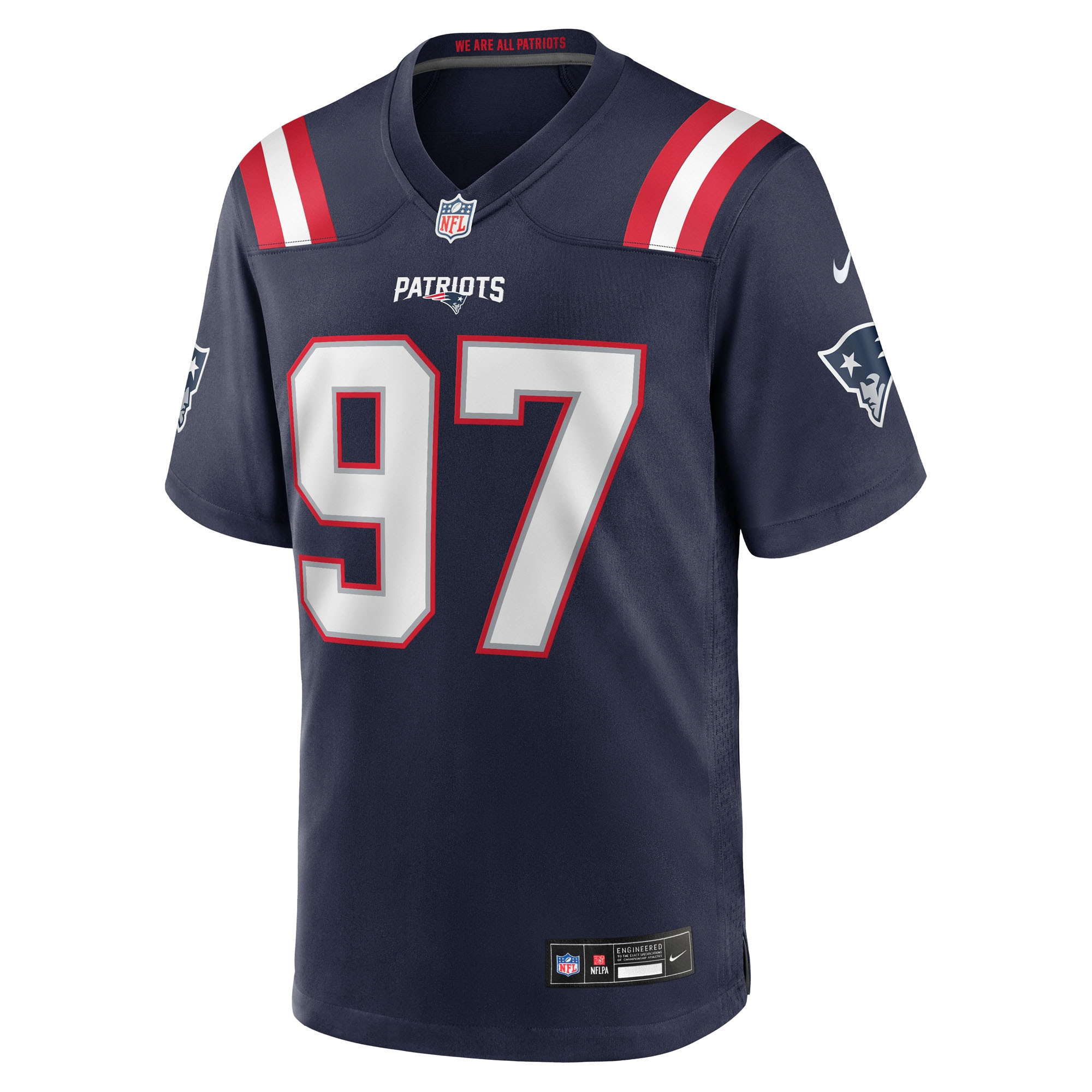 Men's New England Patriots Milton Williams  Navy Game Player Jersey