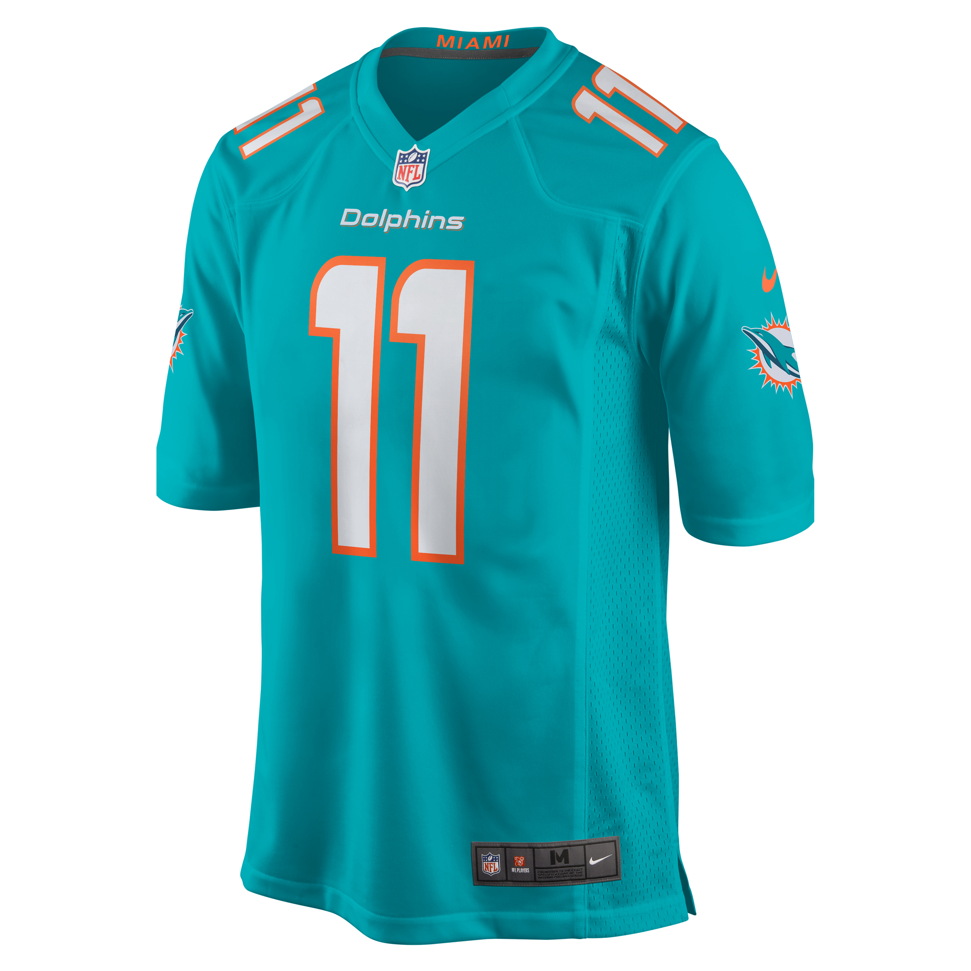 Men's Miami Dolphins David Long Jr.  Aqua Game Jersey