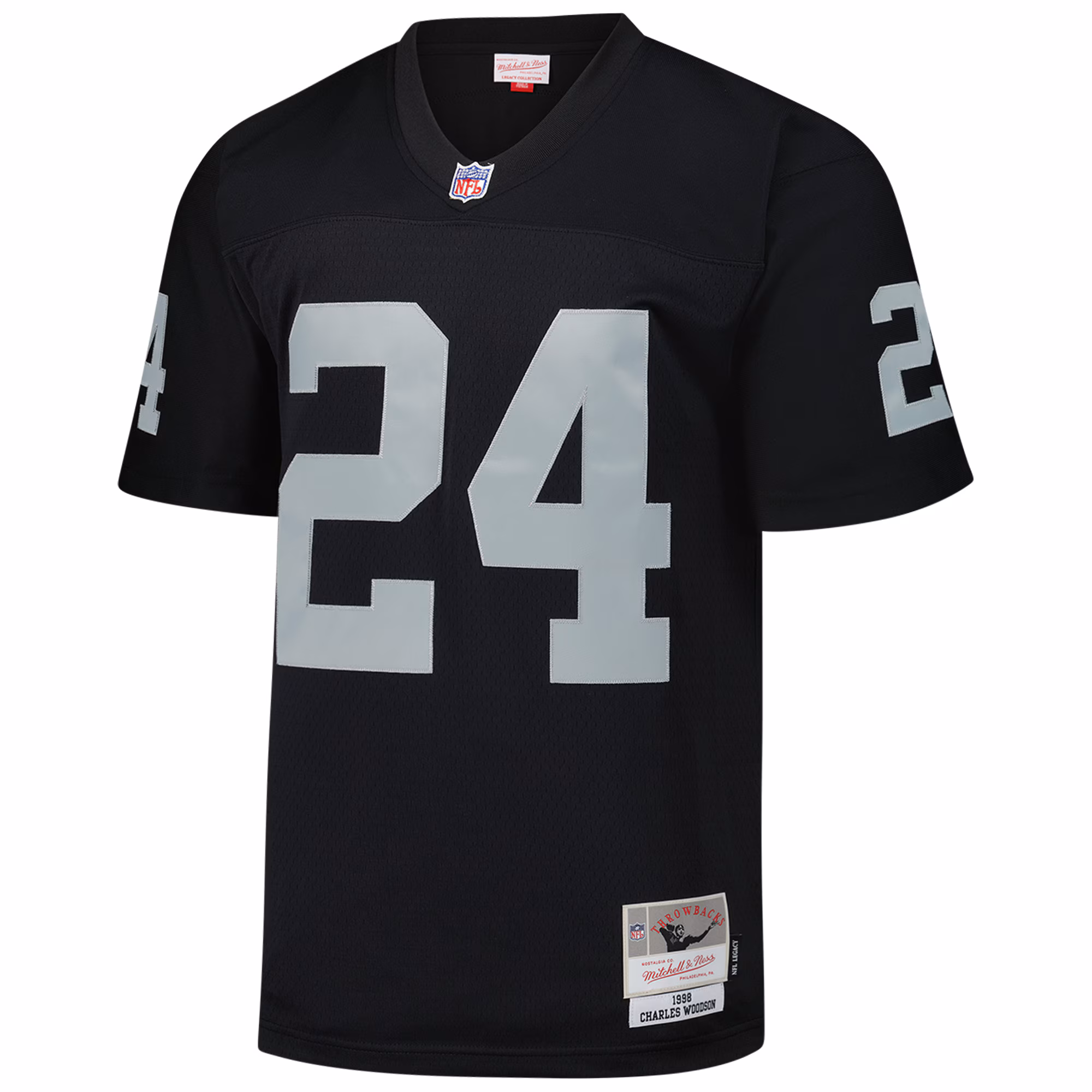 Men's Las Vegas Raiders Charles Woodson Mitchell & Ness Black Legacy Replica Jersey