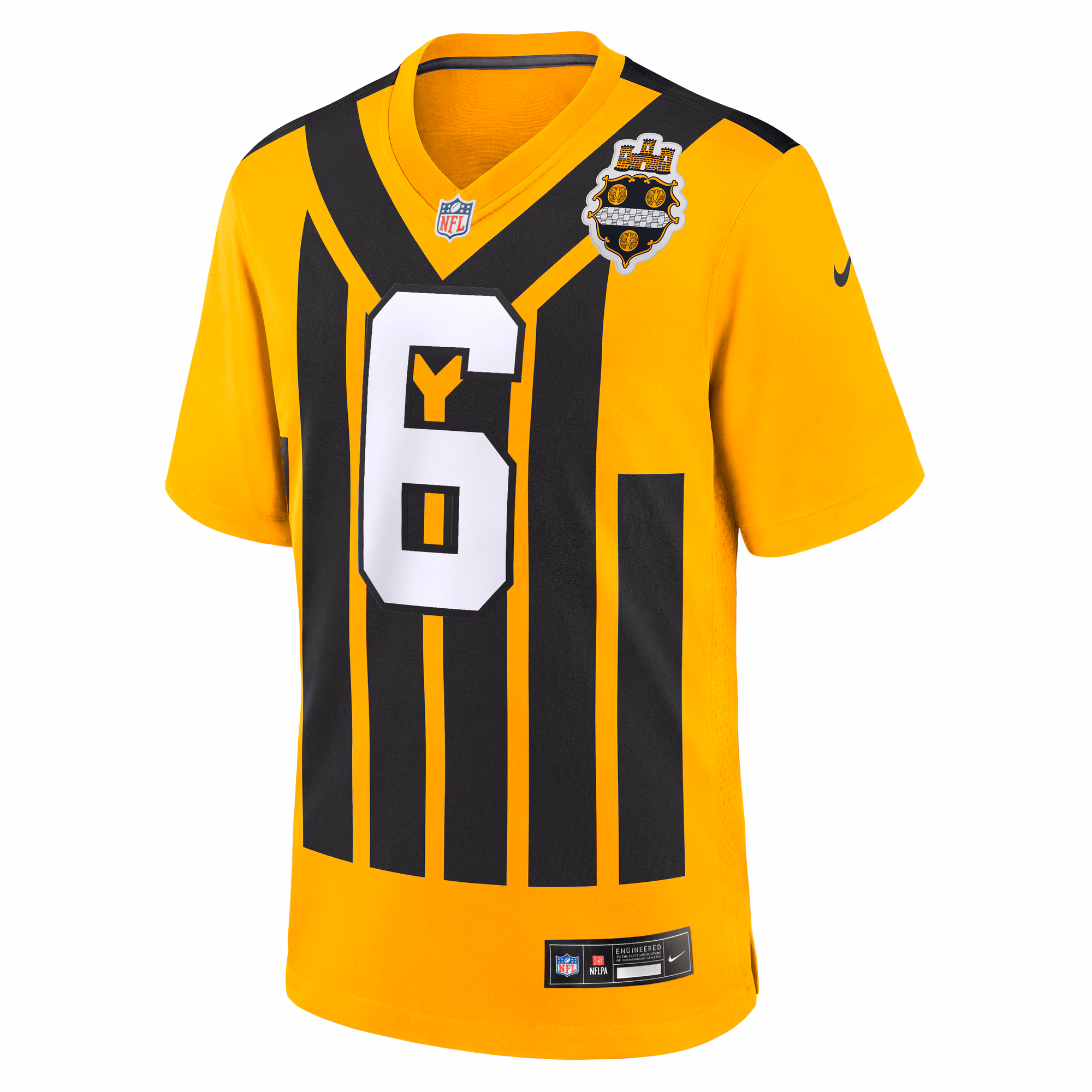 Men's Pittsburgh Steelers Patrick Queen  Gold Alternate 1933 Throwback Game Jersey