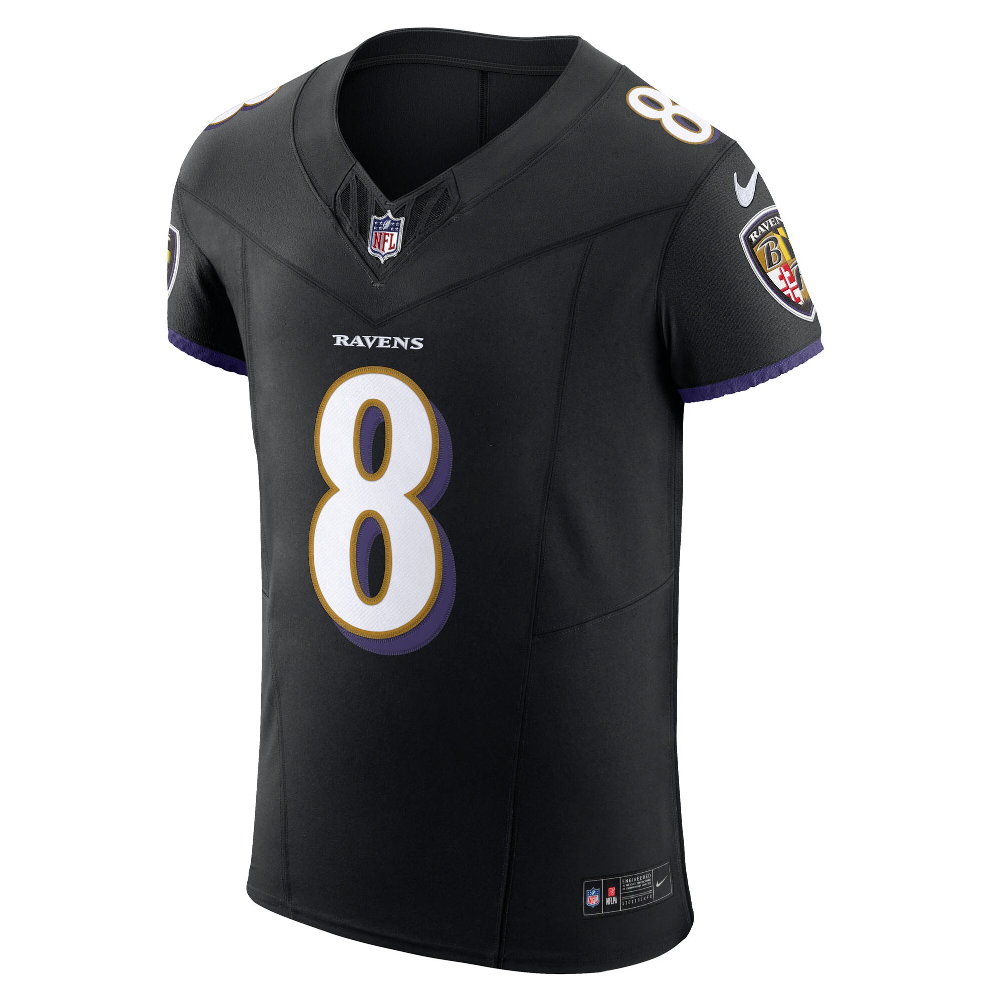 Men's Baltimore Ravens Lamar Jackson  Black Alternate Vapor F.U.S.E. Elite Jersey