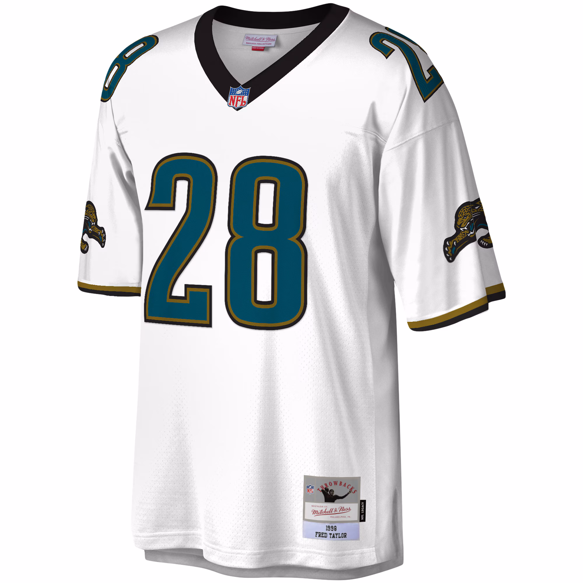 Men's Jacksonville Jaguars Fred Taylor Mitchell & Ness White Legacy Replica Jersey