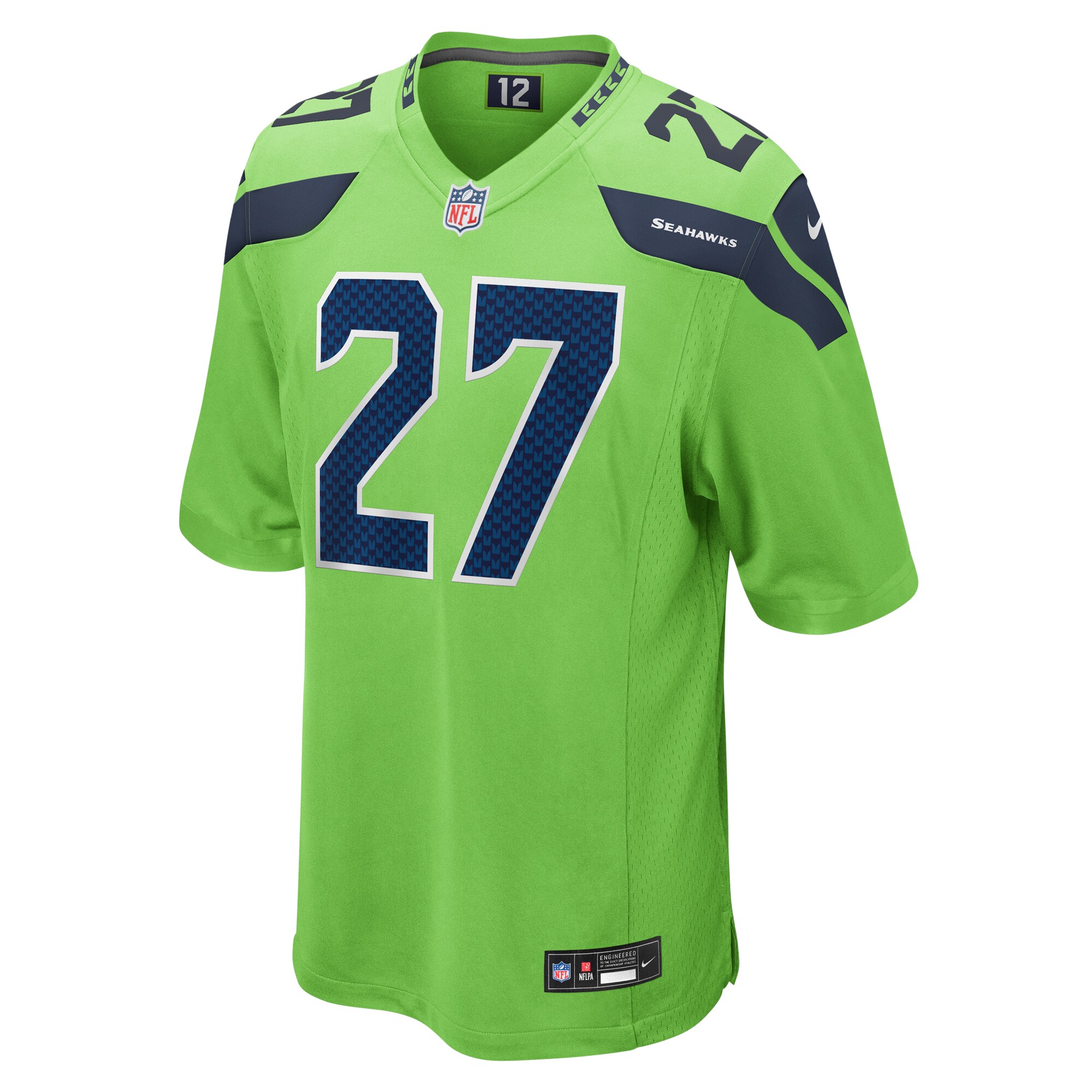 Men's Seattle Seahawks Tariq Woolen  Neon Green Game Jersey