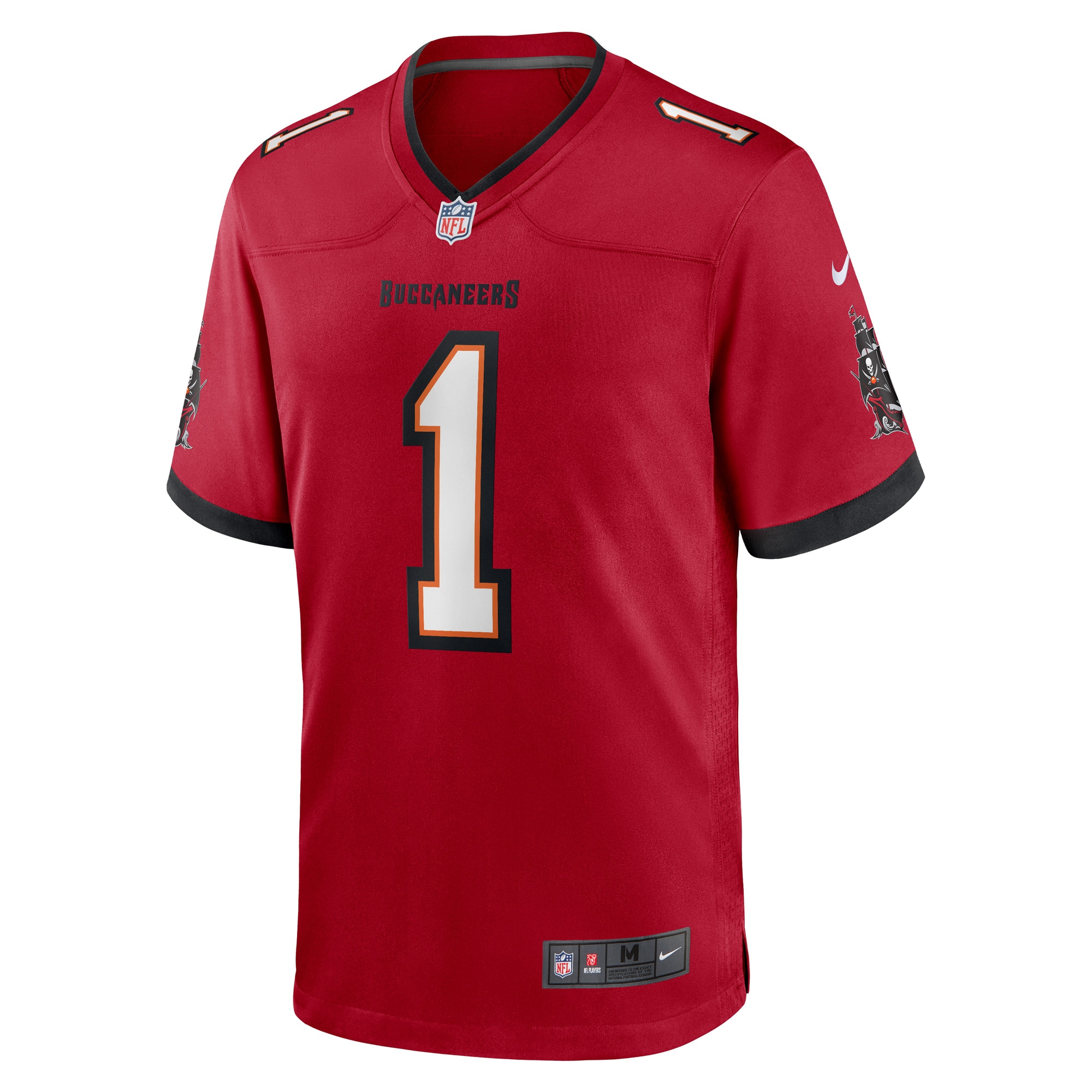Men's Tampa Bay Buccaneers Number 1 Groom  Red Game Jersey