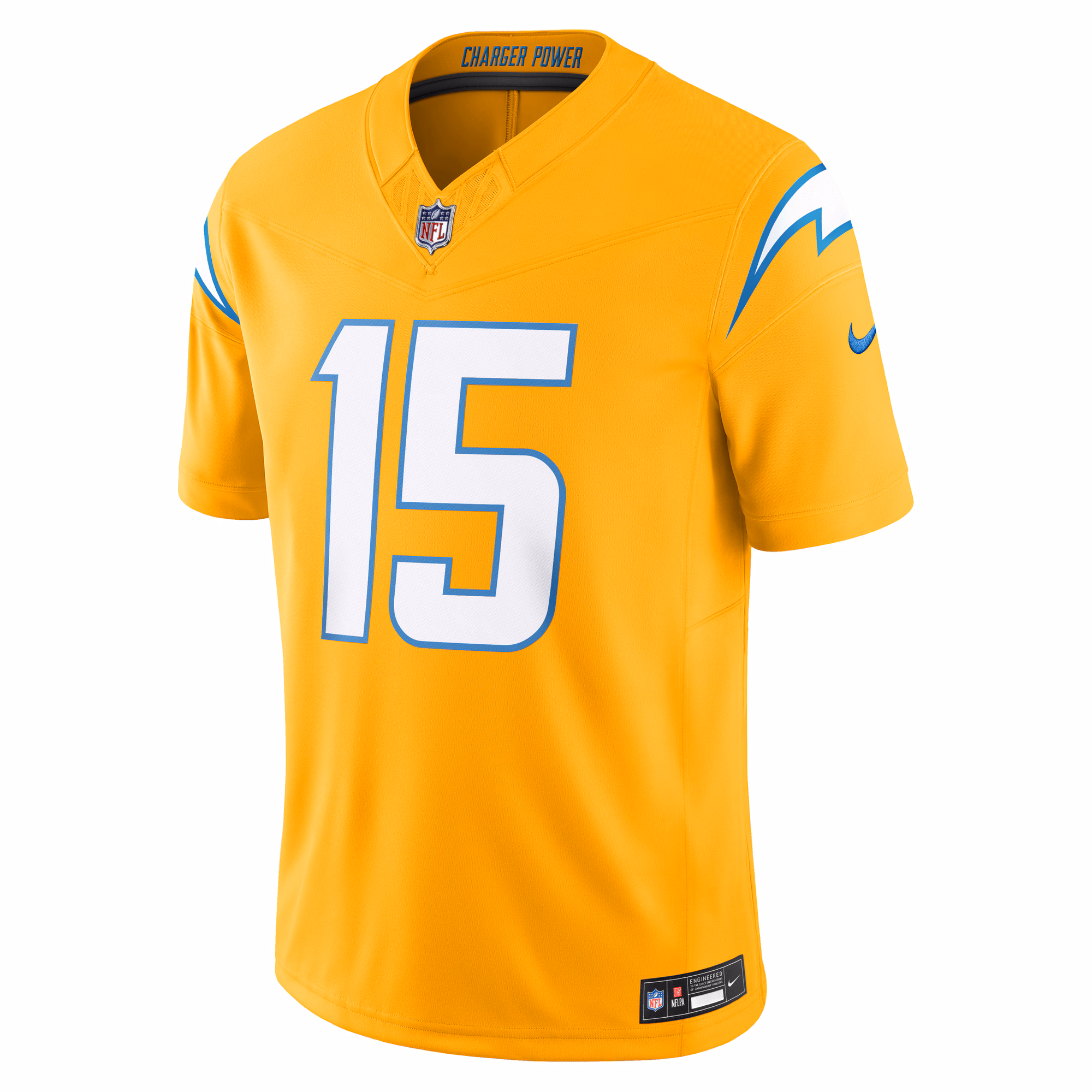 Men's Los Angeles Chargers Ladd McConkey  Gold Alternate Charger Power Vapor F.U.S.E. Limited Jersey