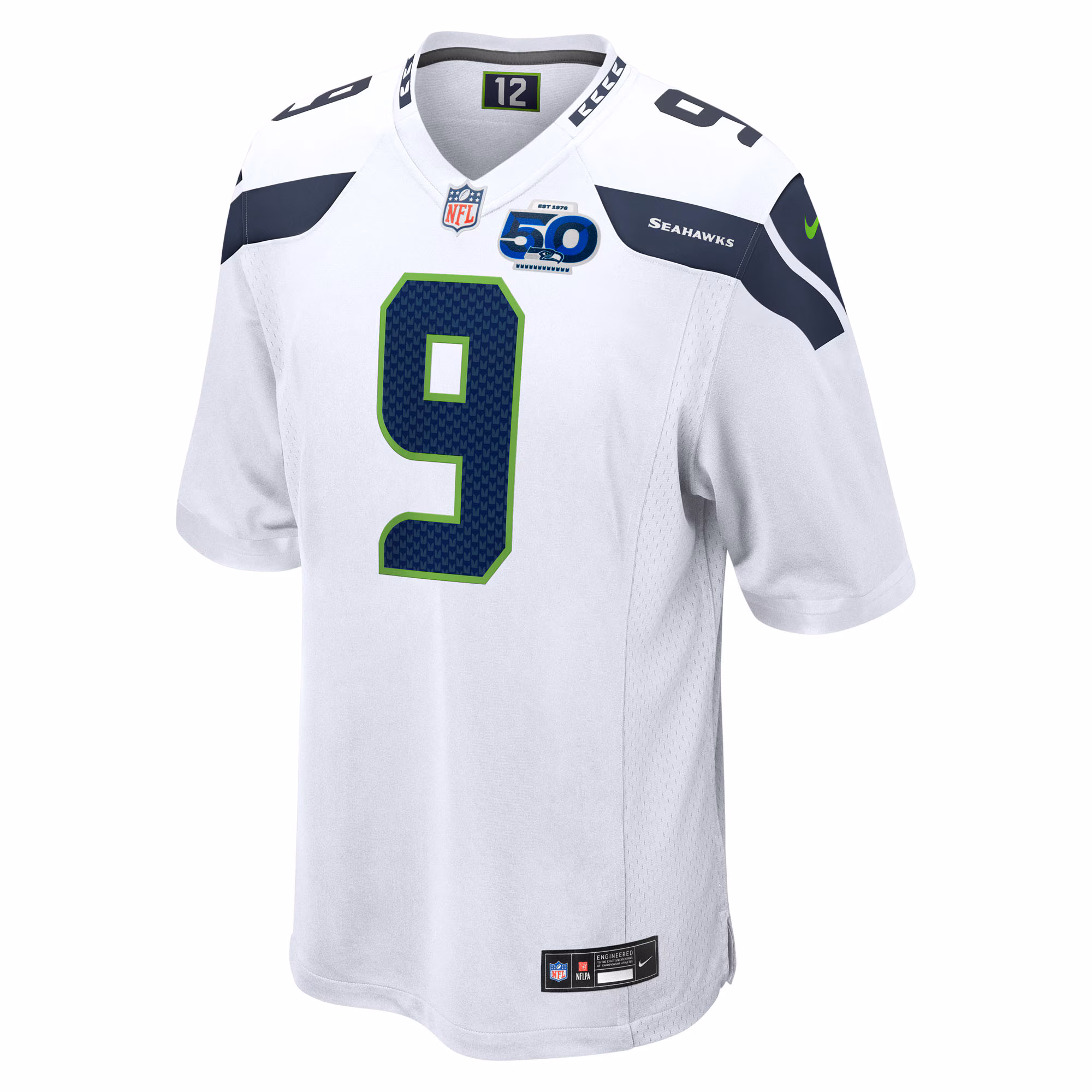 Men's Seattle Seahawks Kenneth Walker III  White 50th Season Game Jersey