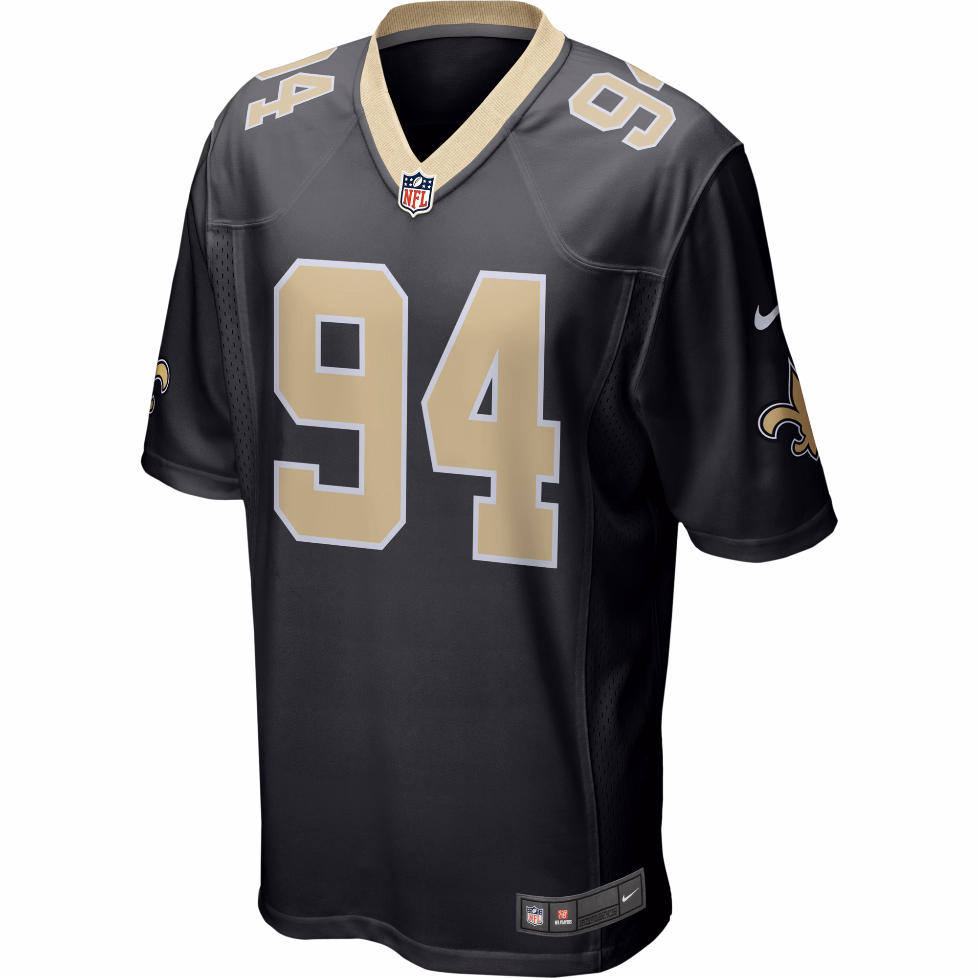 Men's New Orleans Saints Cameron Jordan  Black Game Jersey