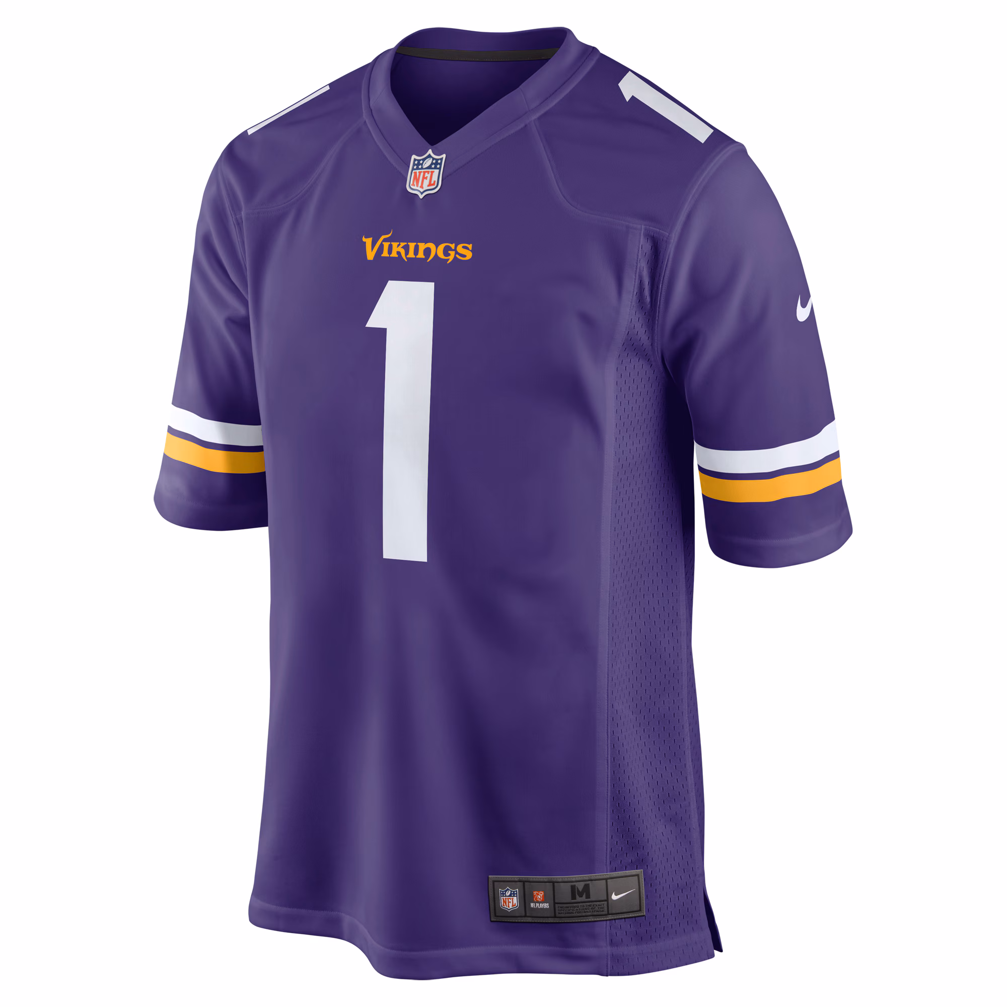 Men's Minnesota Vikings Number 1 Dad  Purple Game Jersey