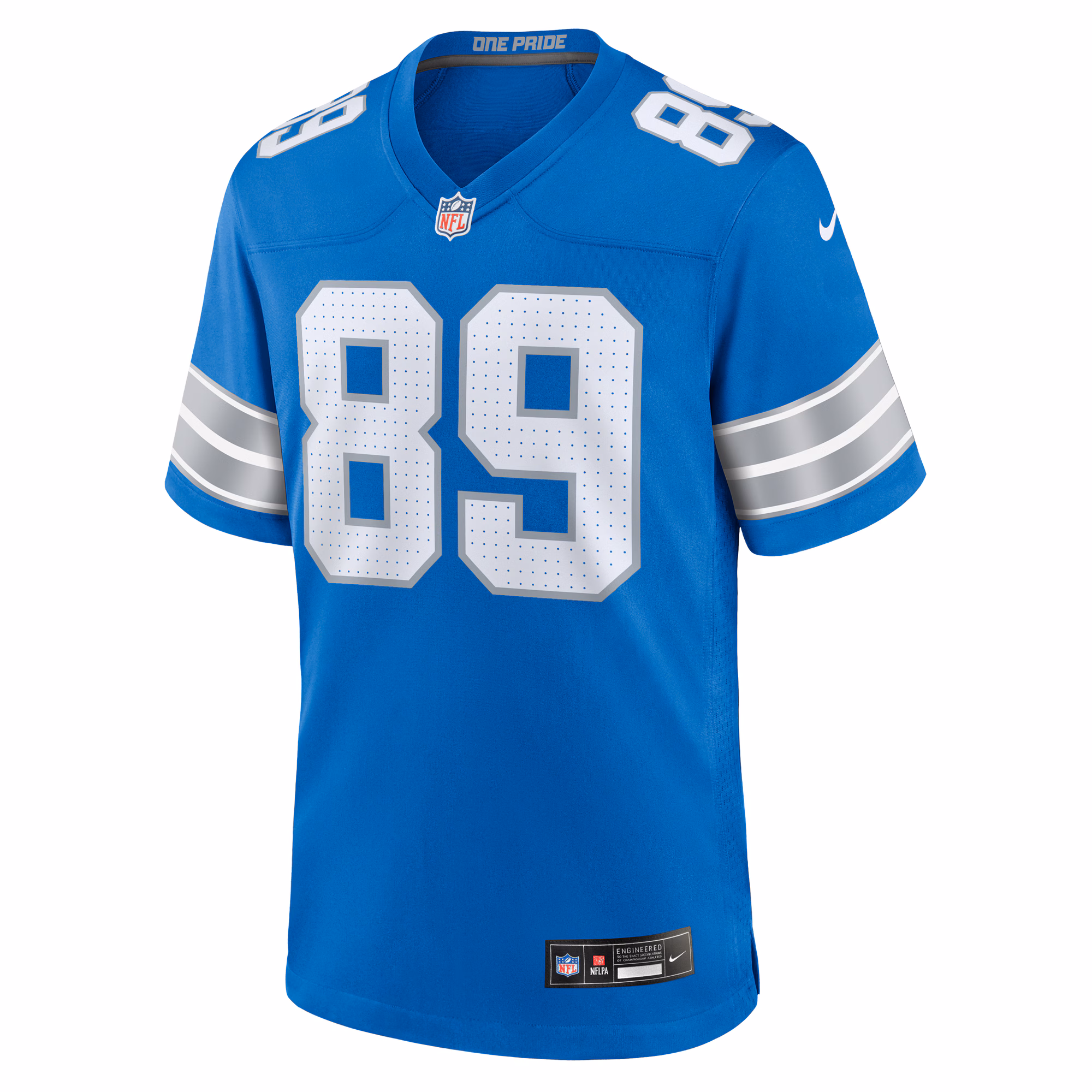 Men's Detroit Lions Brock Wright  Blue Team Game Jersey