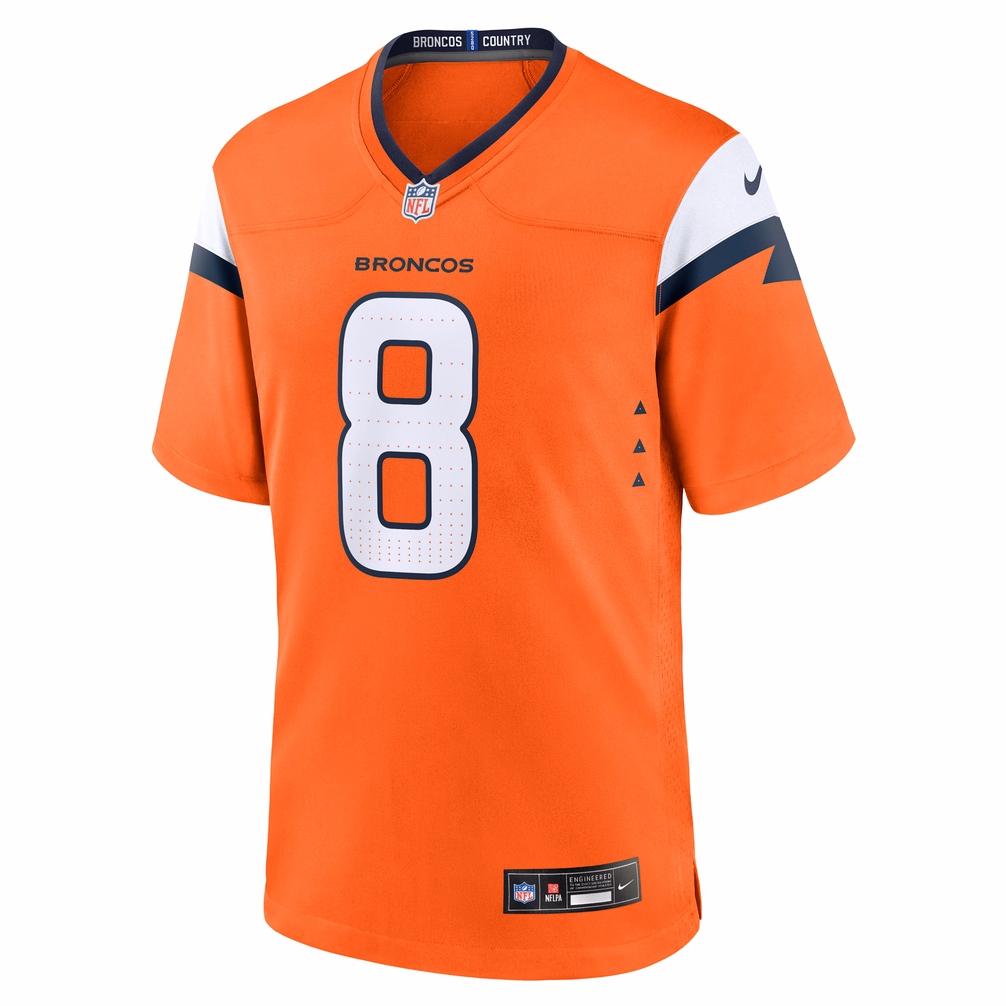 Men's Denver Broncos Jarrett Stidham  Orange Team Game Jersey
