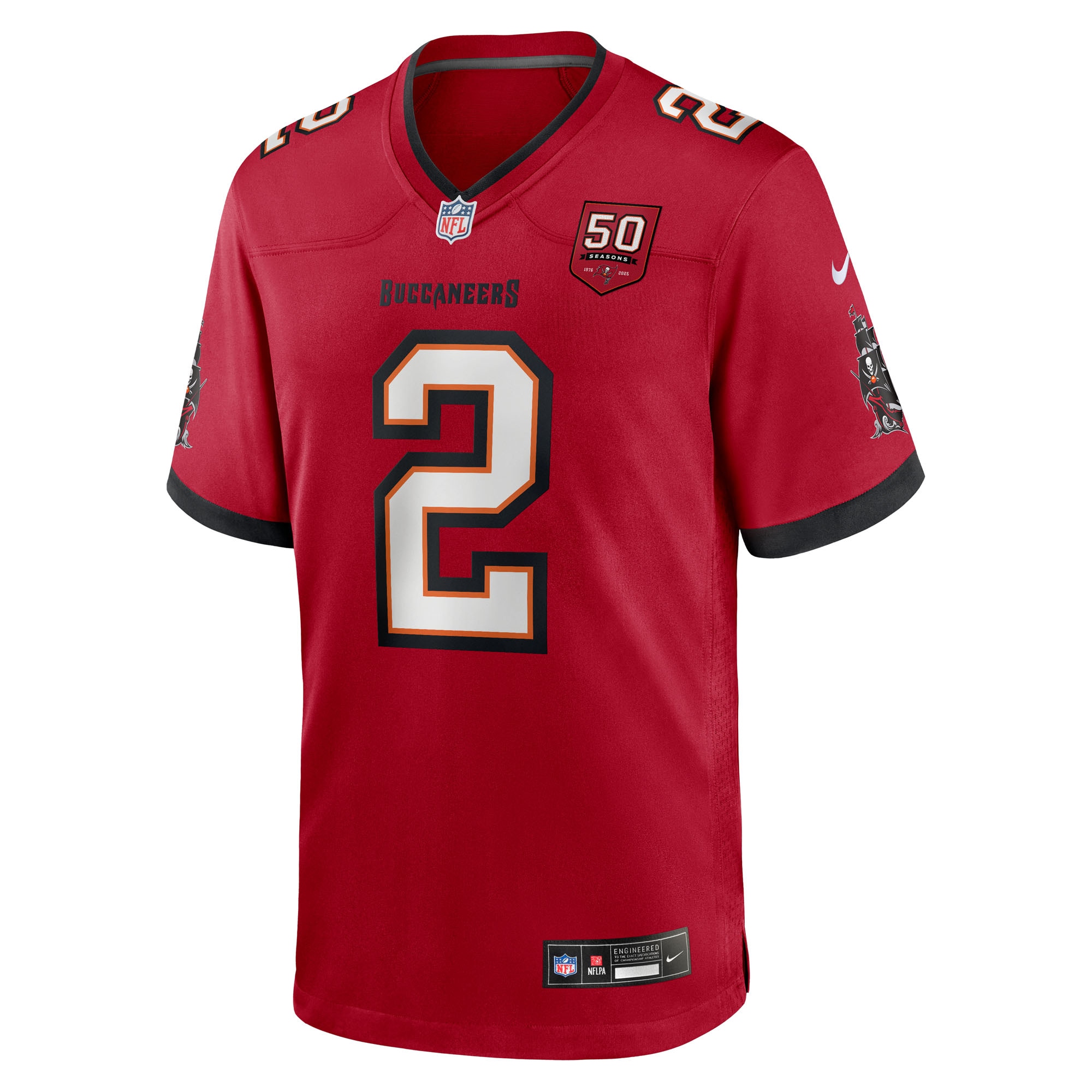 Men's Tampa Bay Buccaneers Emeka Egbuka  Red Team 50th Season Game Jersey