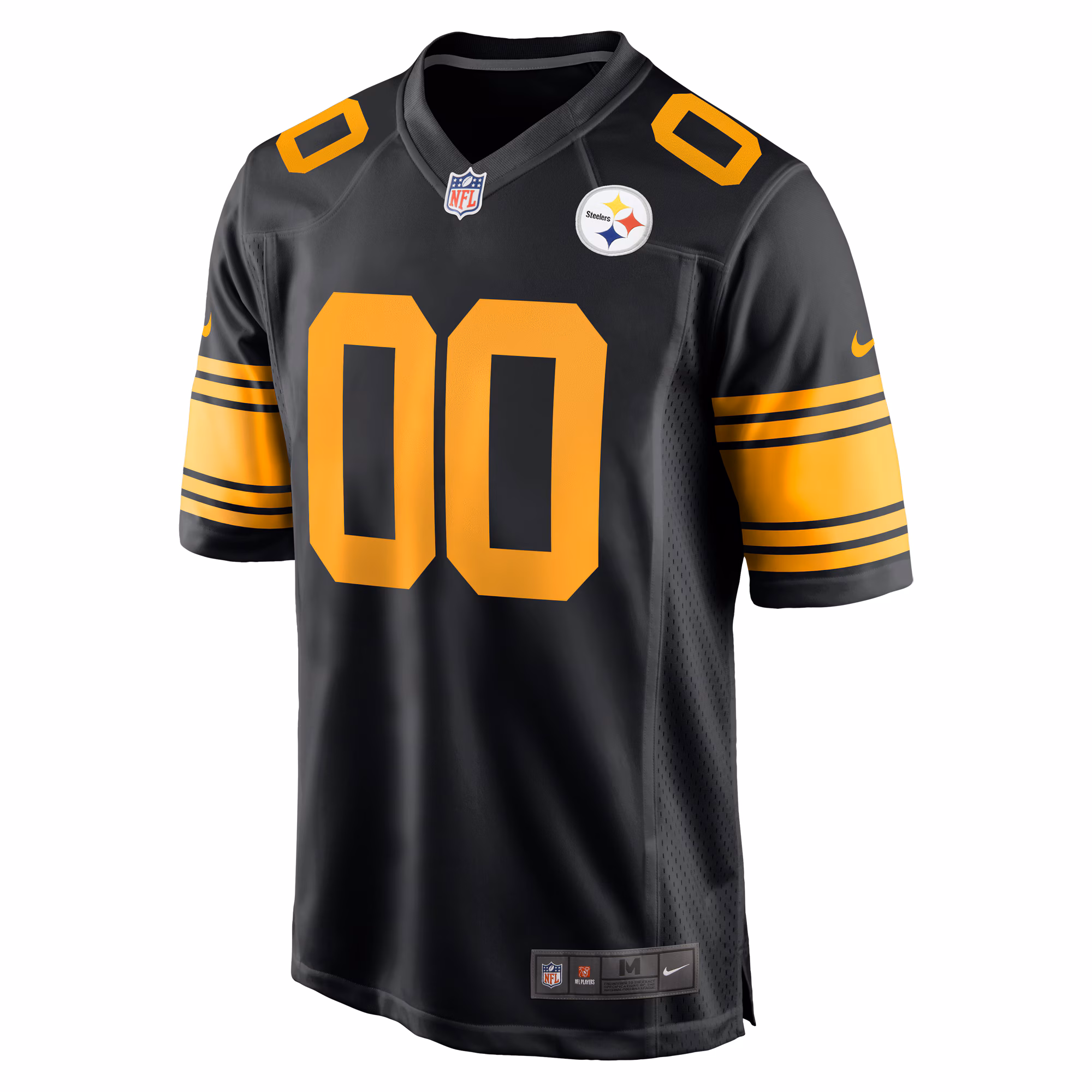 Men's Pittsburgh Steelers  Black Alternate Custom Game Jersey