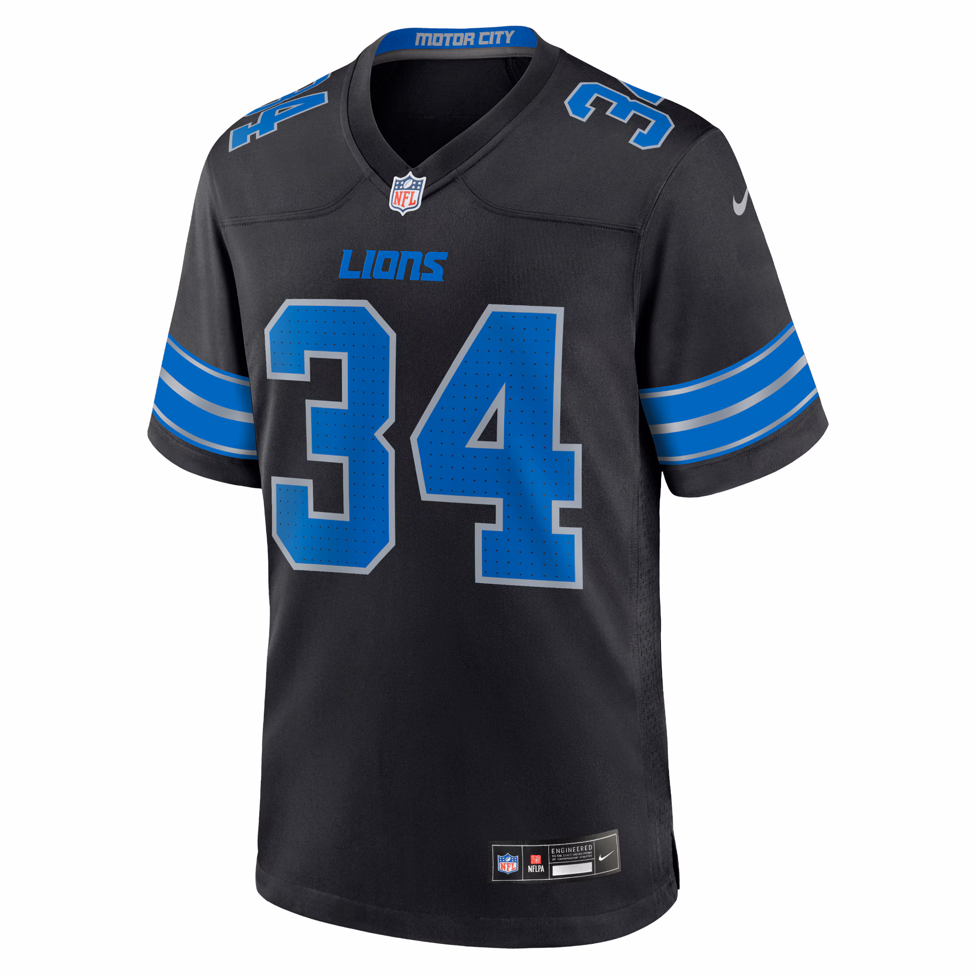 Men's Detroit Lions Alex Anzalone  Black 2nd Alternate Game Jersey
