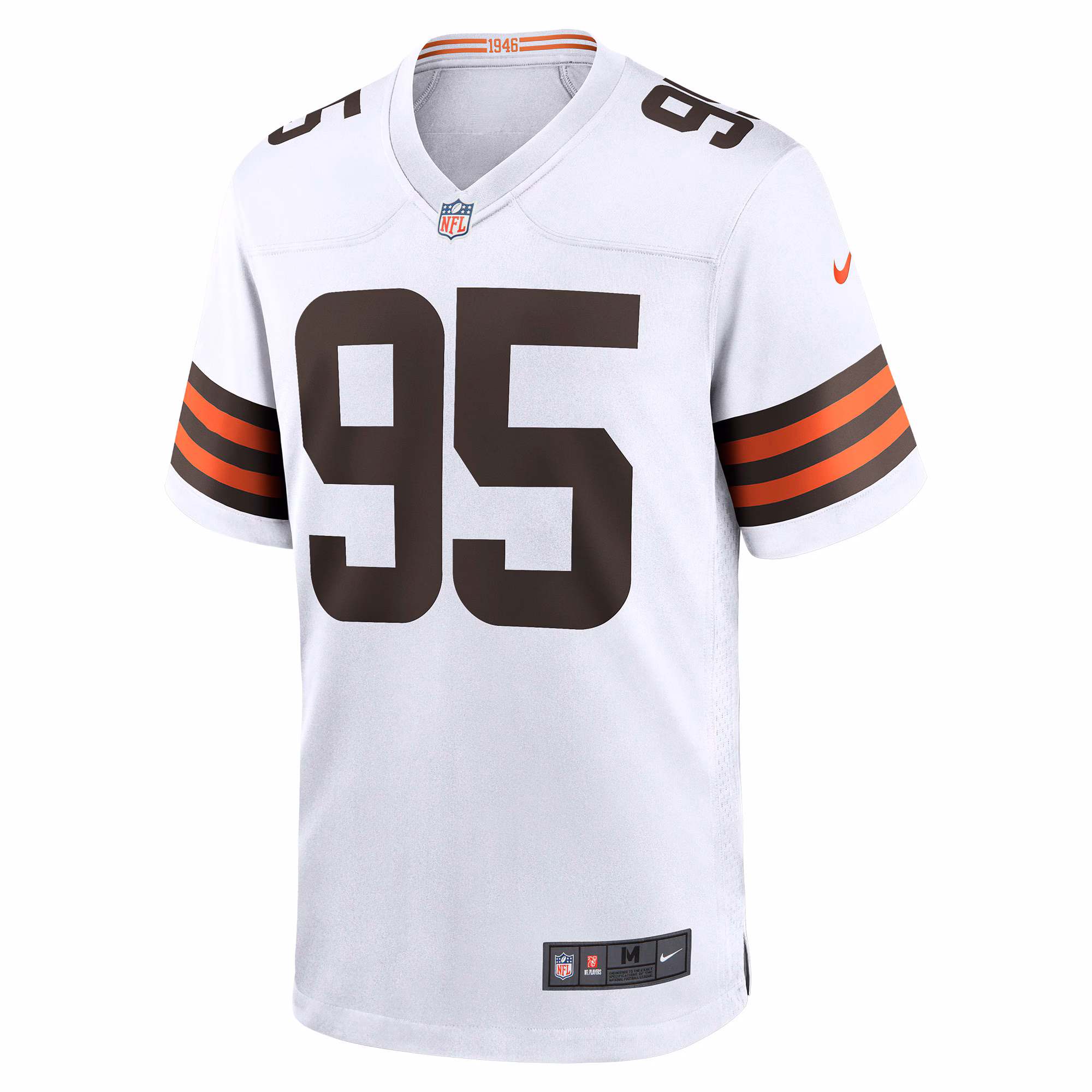 Men's Cleveland Browns Myles Garrett  White Away Game Jersey