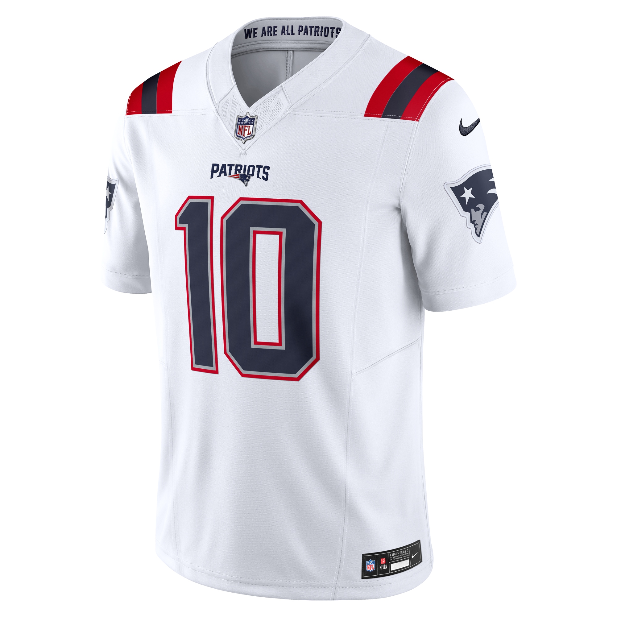 Men's New England Patriots Drake Maye  White Vapor F.U.S.E. Limited Jersey
