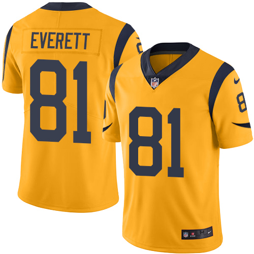 Los Angeles Rams #81 Gerald Everett Gold Men's Stitched Limited Rush Jersey Men's cheap jerseys for sale - CheapJerseys.Shop