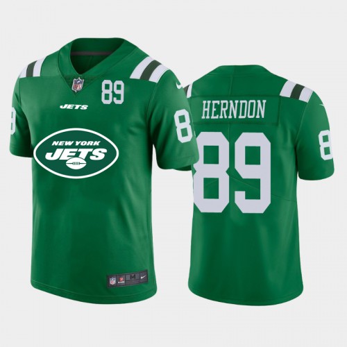 New York New York Jets #89 Chris Herndon Green Men's Big Team Logo Player Vapor Limited Jersey Men's cheap jerseys for sale - CheapJerseys.Shop