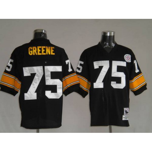 Mitchell & Ness Pittsburgh Steelers #75 Joe Greene Black Stitched Throwback Jersey Men's cheap jerseys for sale - CheapJerseys.Shop