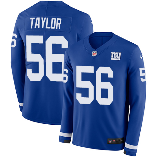 Giants #56 Lawrence Taylor Royal Blue Team Color Men's Stitched Limited Therma Long Sleeve Jersey cheap jerseys for sale - CheapJerseys.Shop
