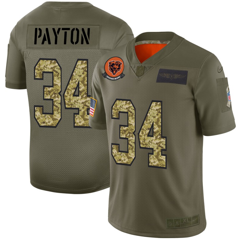 Chicago Bears #34 Walter Payton Men's 2019 Olive Camo Salute To Service Limited Jersey cheap jerseys for sale - CheapJerseys.Shop